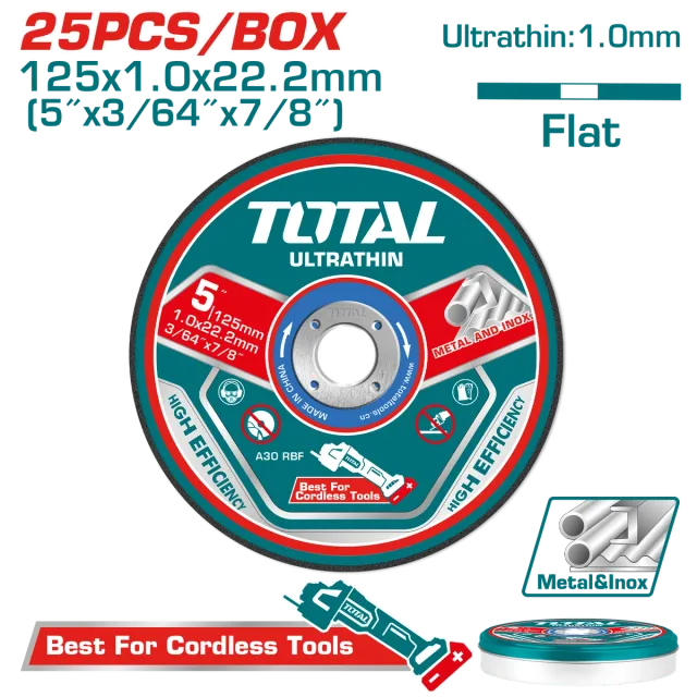 TOTAL guri shlitjeje 125x1mm 1/25pcs TAC21012525
