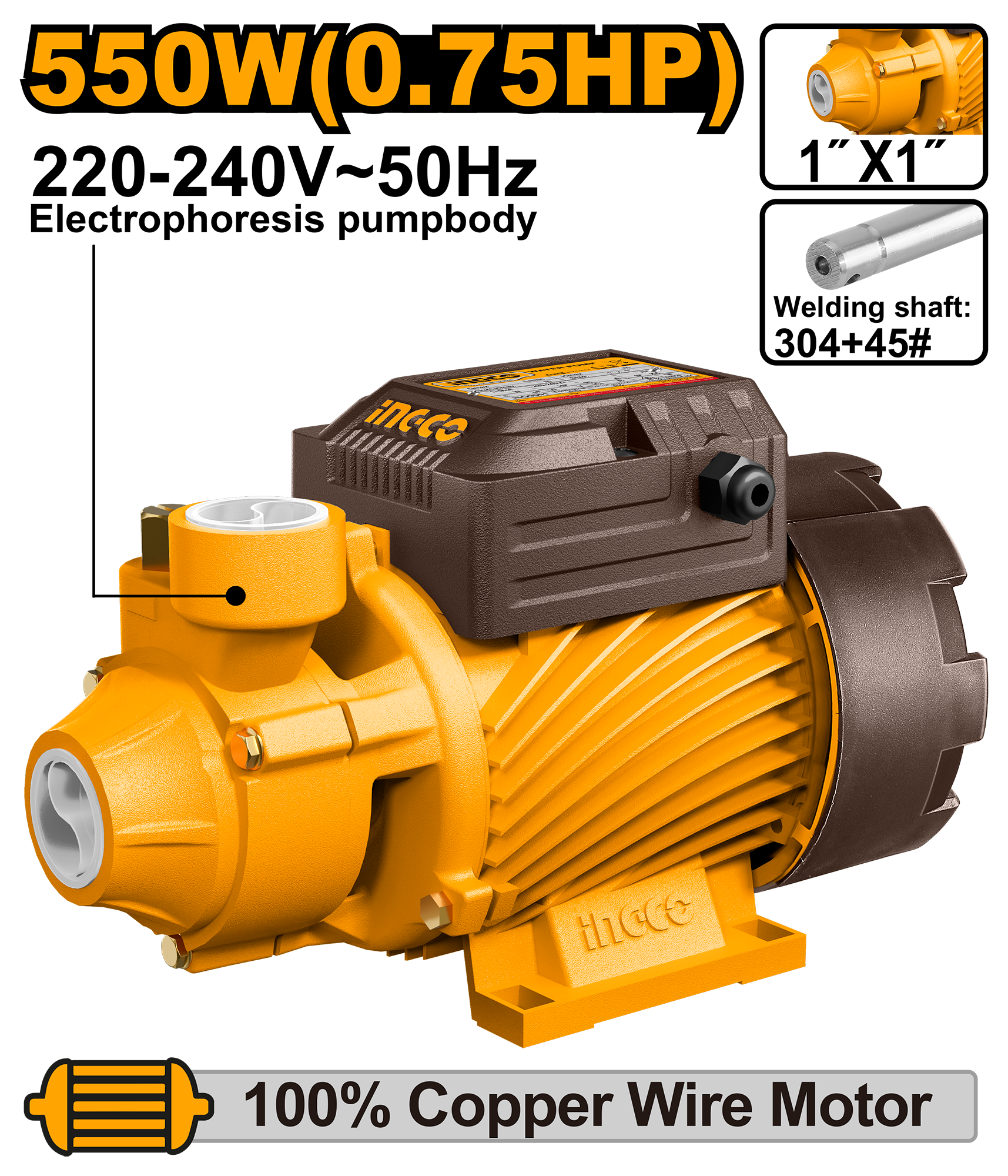 Pompa centrifugale për ujëingco 0.55KW 0.75HP 1" – VPM55068