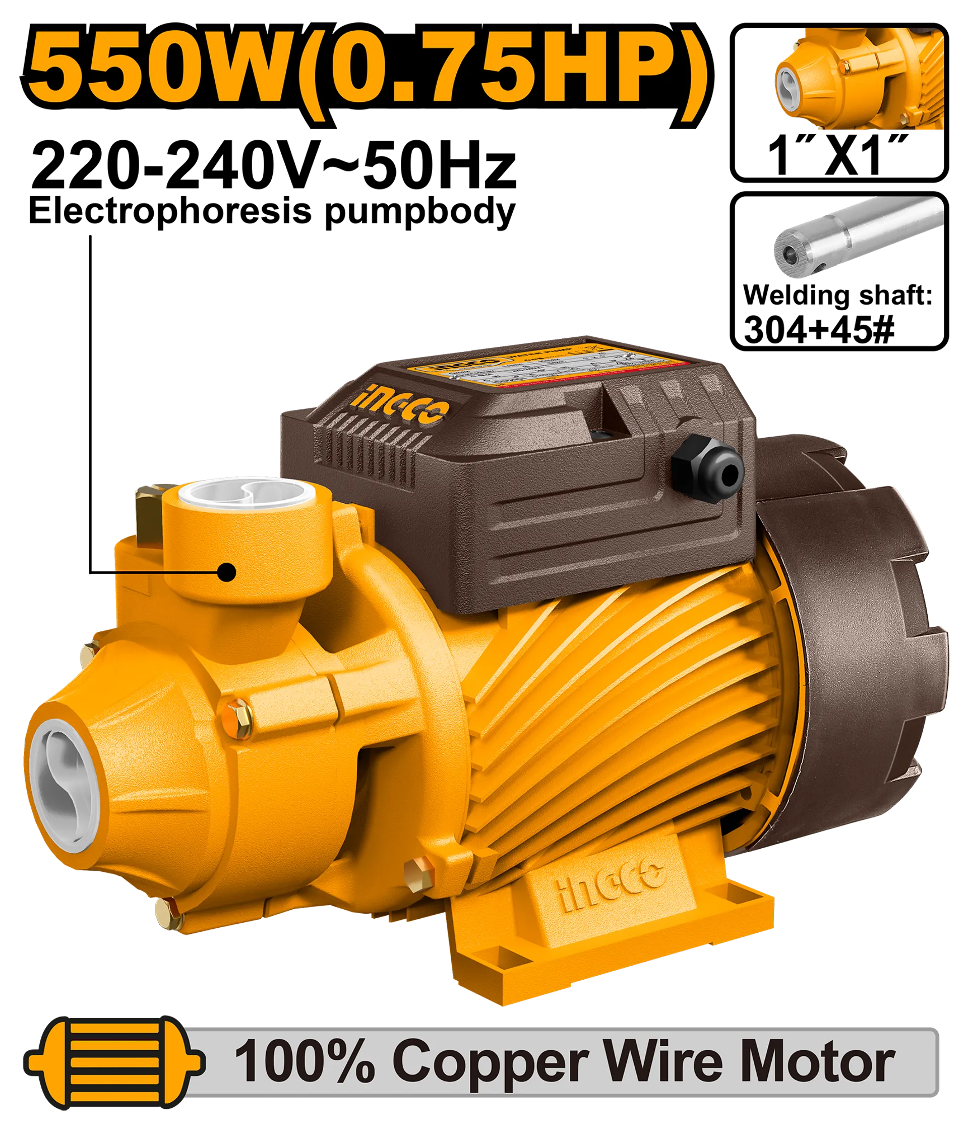 Pompa centrifugale për ujëingco 0.55KW 0.75HP 1" – VPM55068