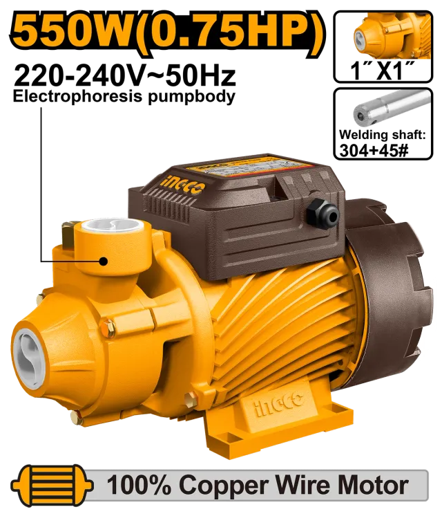ЦЕНТРИФУГАЛНА ПУМПА ЗА ВОДА INGCO 0.55KW 0.75HP 1″ – VPM55068