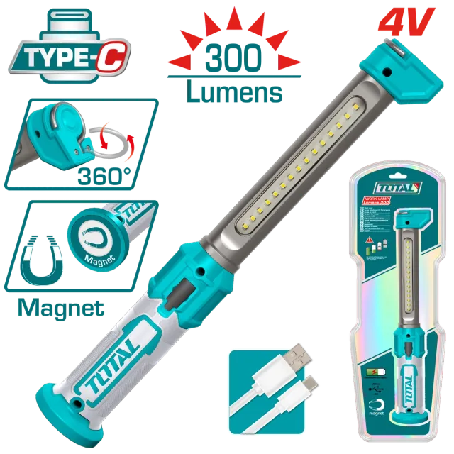 АВТОМЕХАНИЧАРСКА ЛЕД СВЕТИЛКА 3.5W 4V TYPE-C МАГНЕТ TOTAL TWLI043006