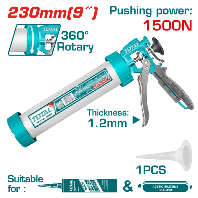ПИШТОЛ ЗА СИЛИКОН 230mm TOTAL THT20109