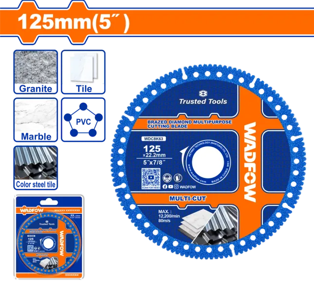 Disku diamanti 125mm universal WADFOW WDC8K63