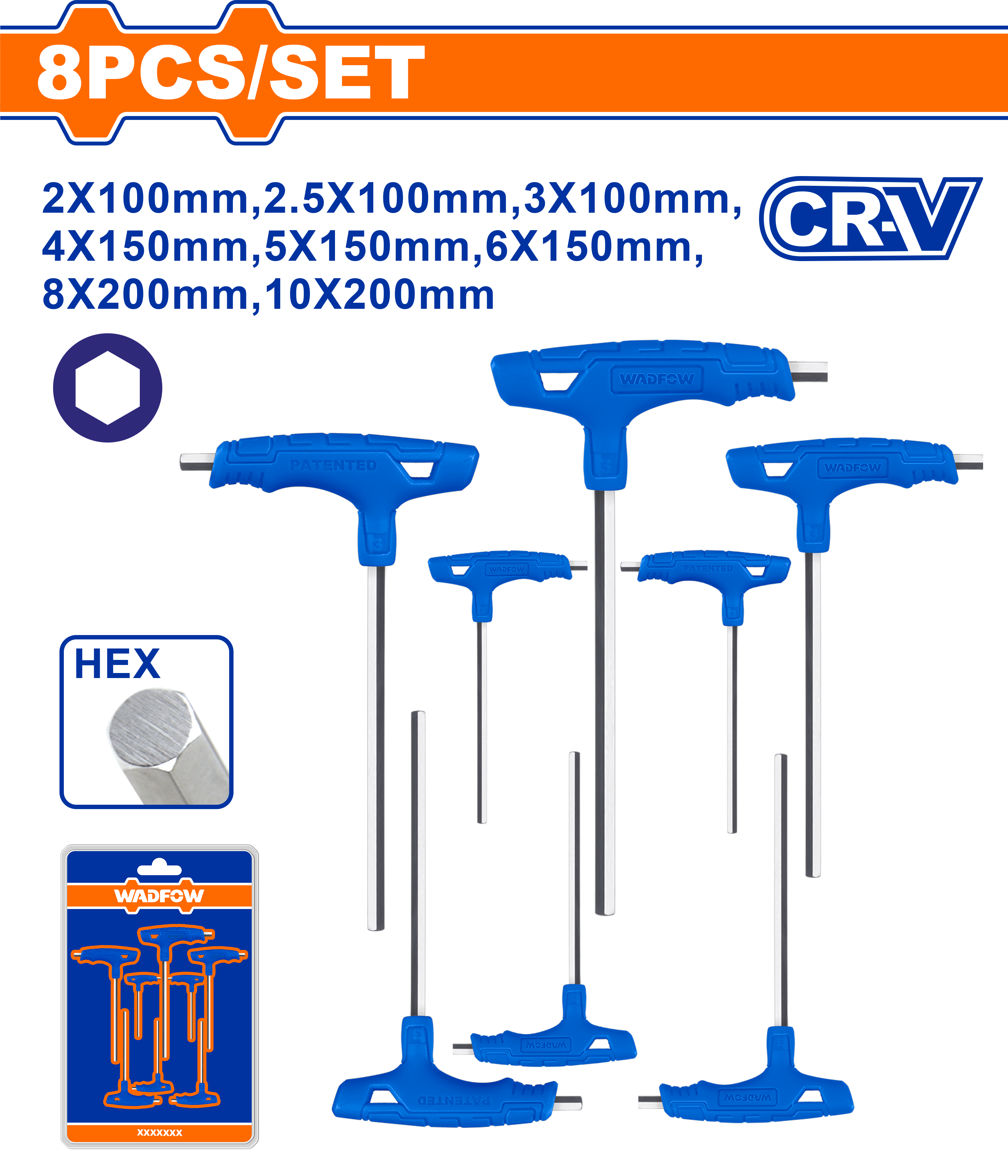 Çelës inbus T HEX set 8/1 WADFOW WHK1481