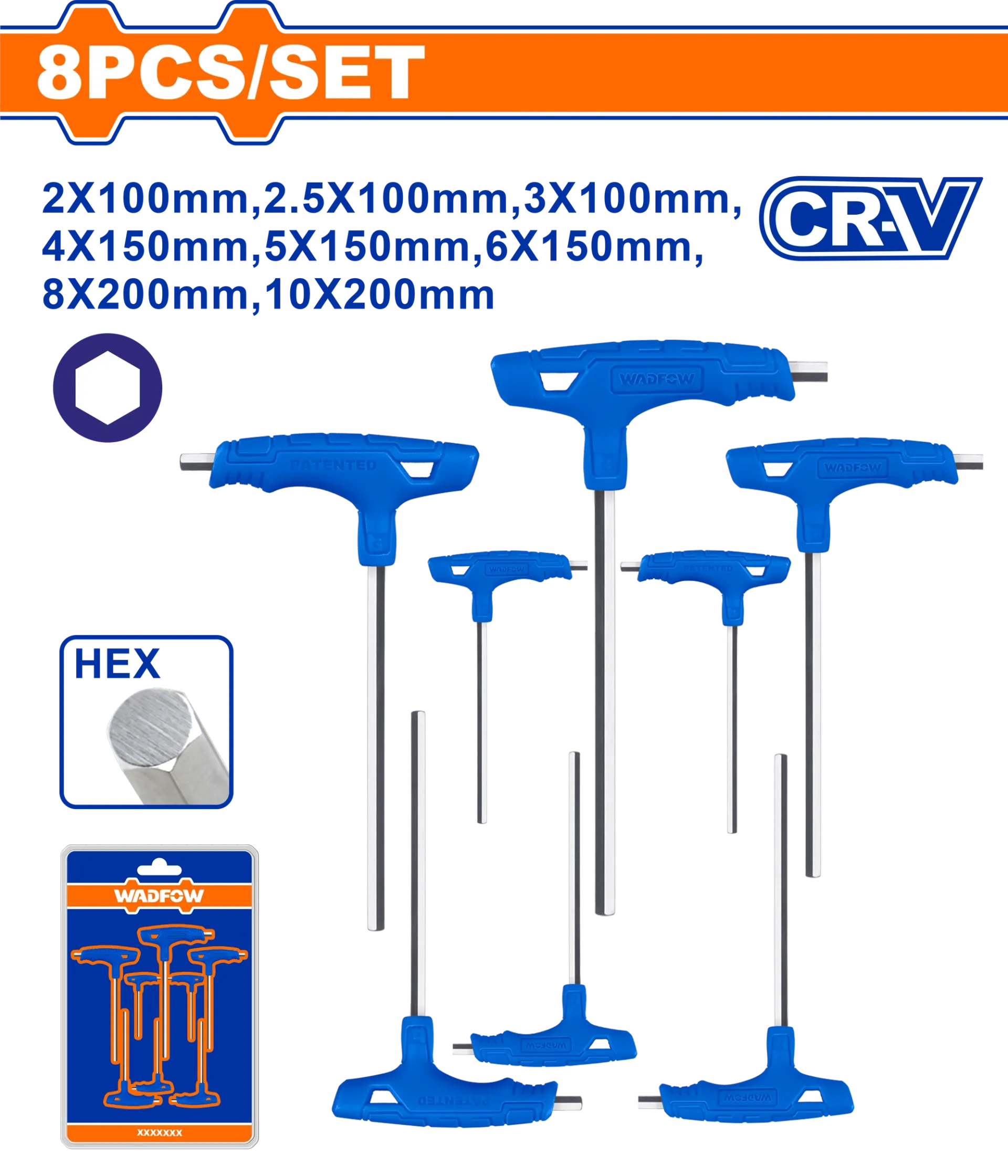Çelës inbus T HEX set 8/1 WADFOW WHK1481