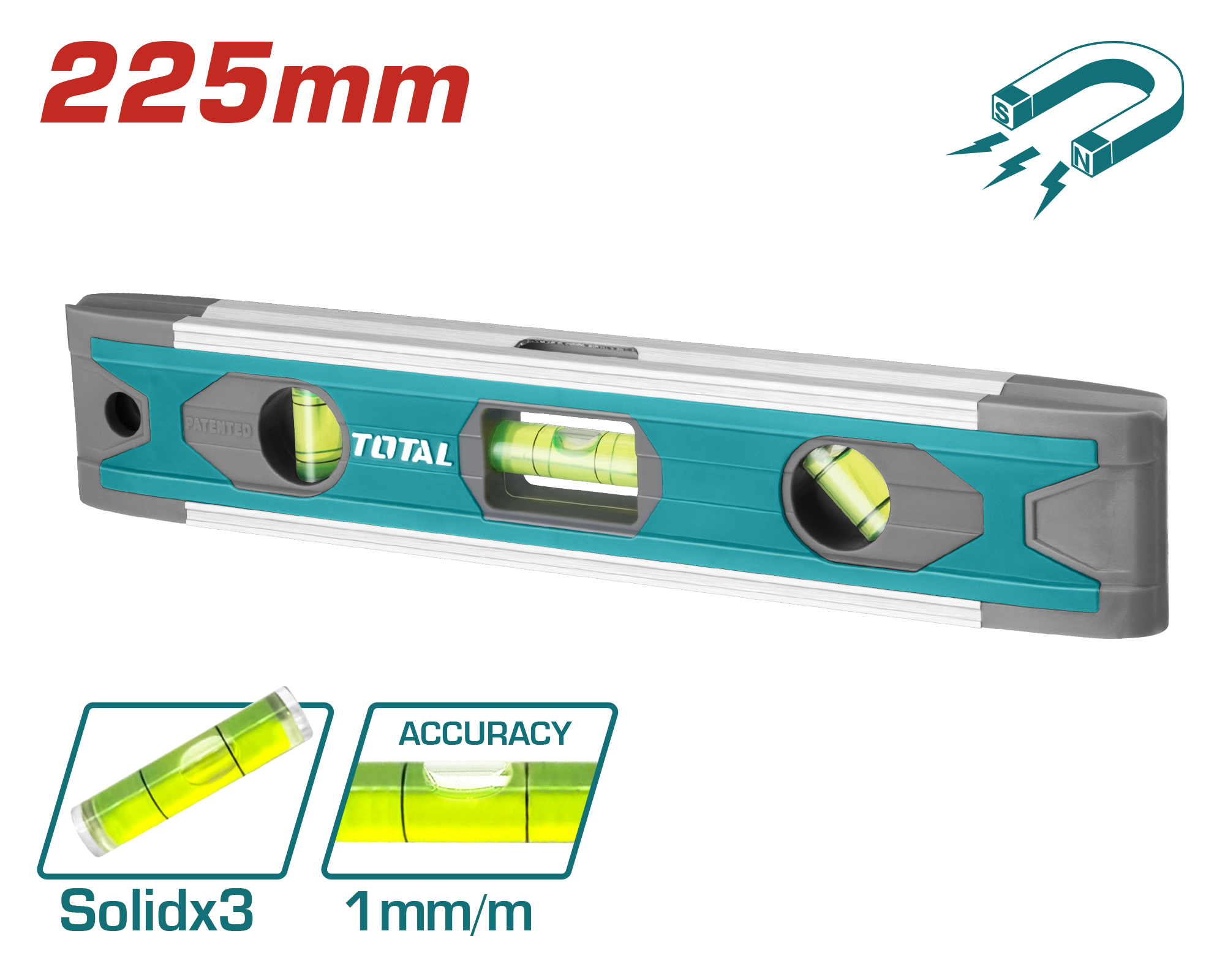 Mini nivelë ujore libela 225mm TOTAL TMT2235