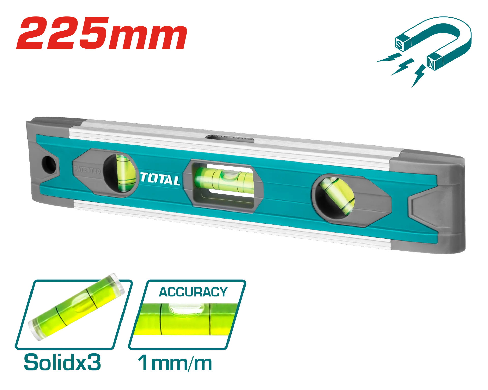 Mini nivelë ujore libela 225mm TOTAL TMT2235
