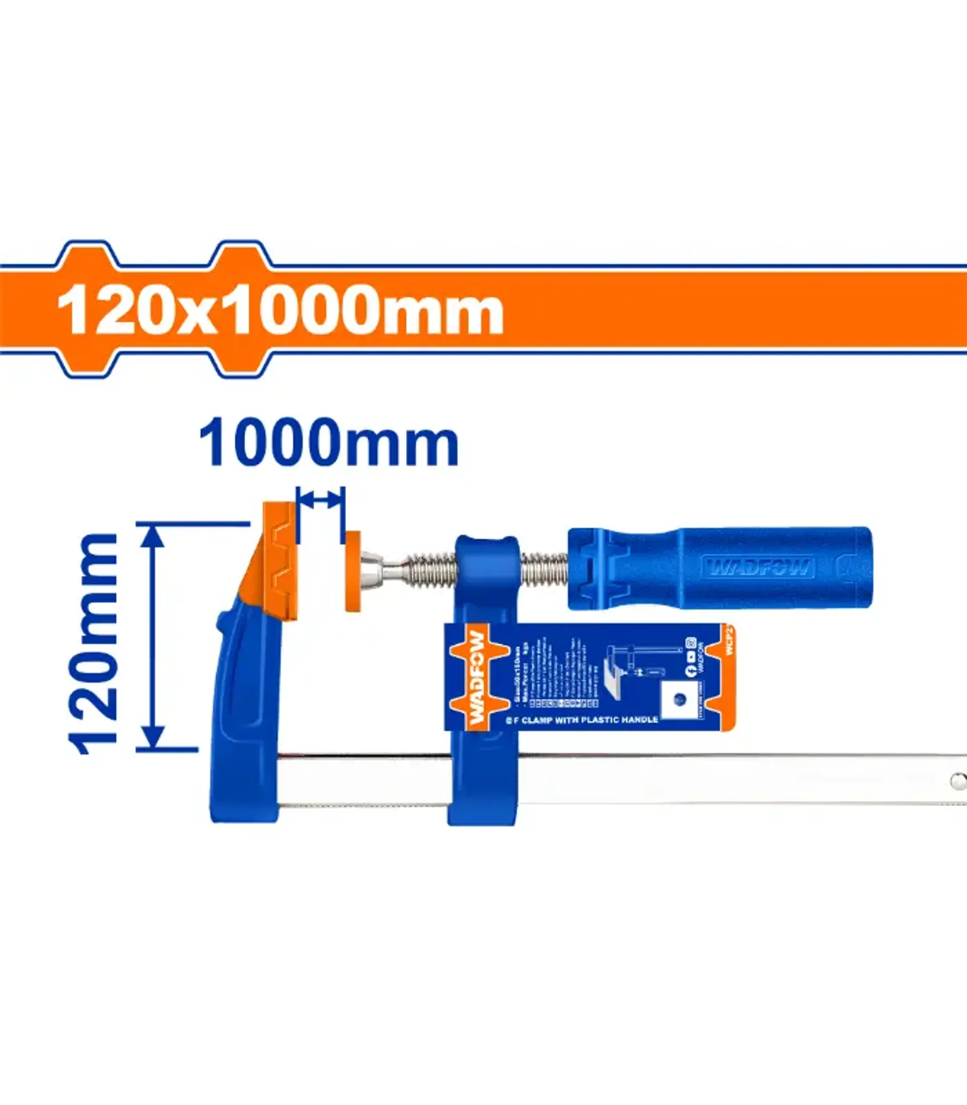 Столарска стега тип F 120x1000mm WADFOW WCP2125