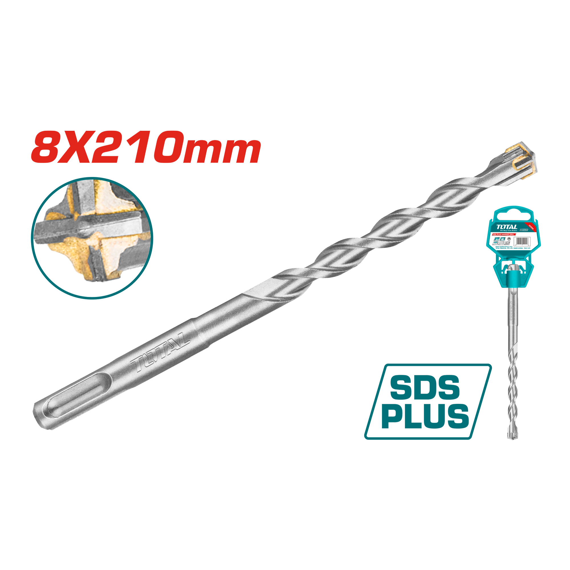 БУРГИЈА ЗА БЕТОН SDS+ 4 8x210mm TOTAL TAC310803C