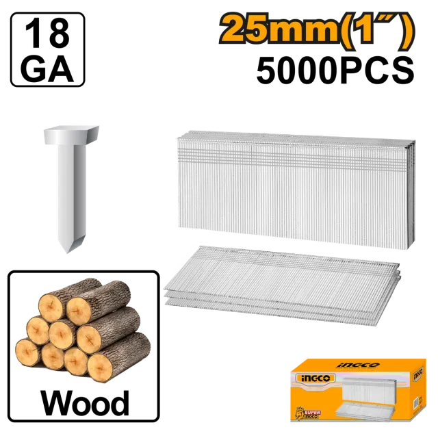 Ammunition-nails 18Ga INGCO 25mm 5000 ANA18251