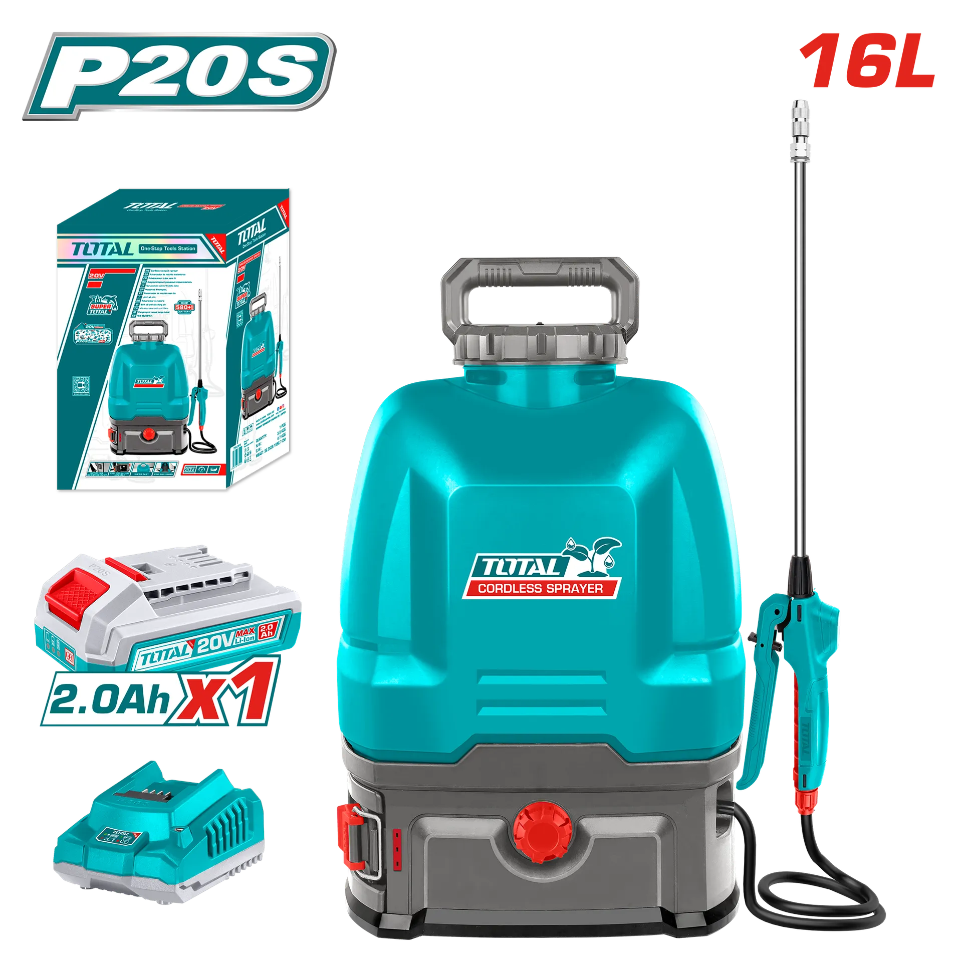 Pompë baterish për spërkamje 16L 20V 1×2.0Ah TOTAL TSPLI20162