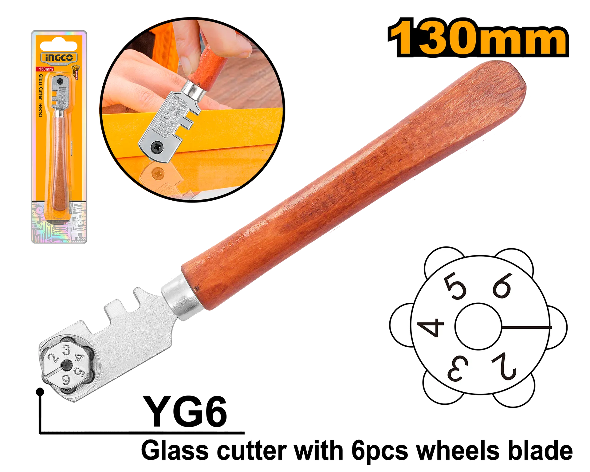 Diamant për prerje qelqi INGCO HGCT02