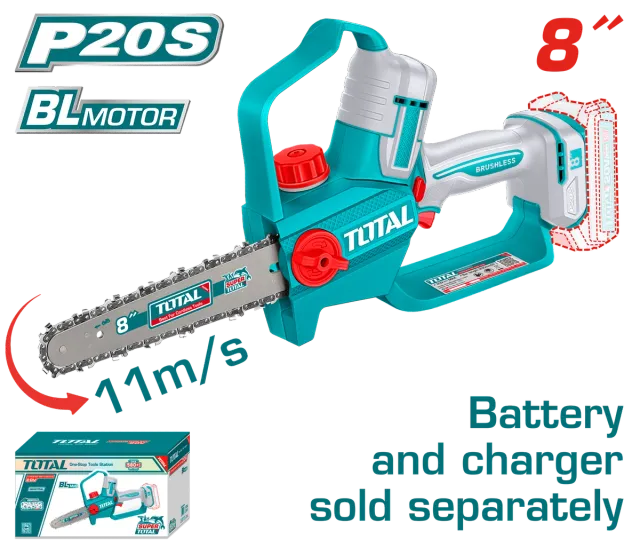 МОТОРНА ПИЛА ЗА ГРАНКИ 8″ (200mm) 20V СОЛО БЕЗ БАТЕРИИ TOTAL TGSLI2088