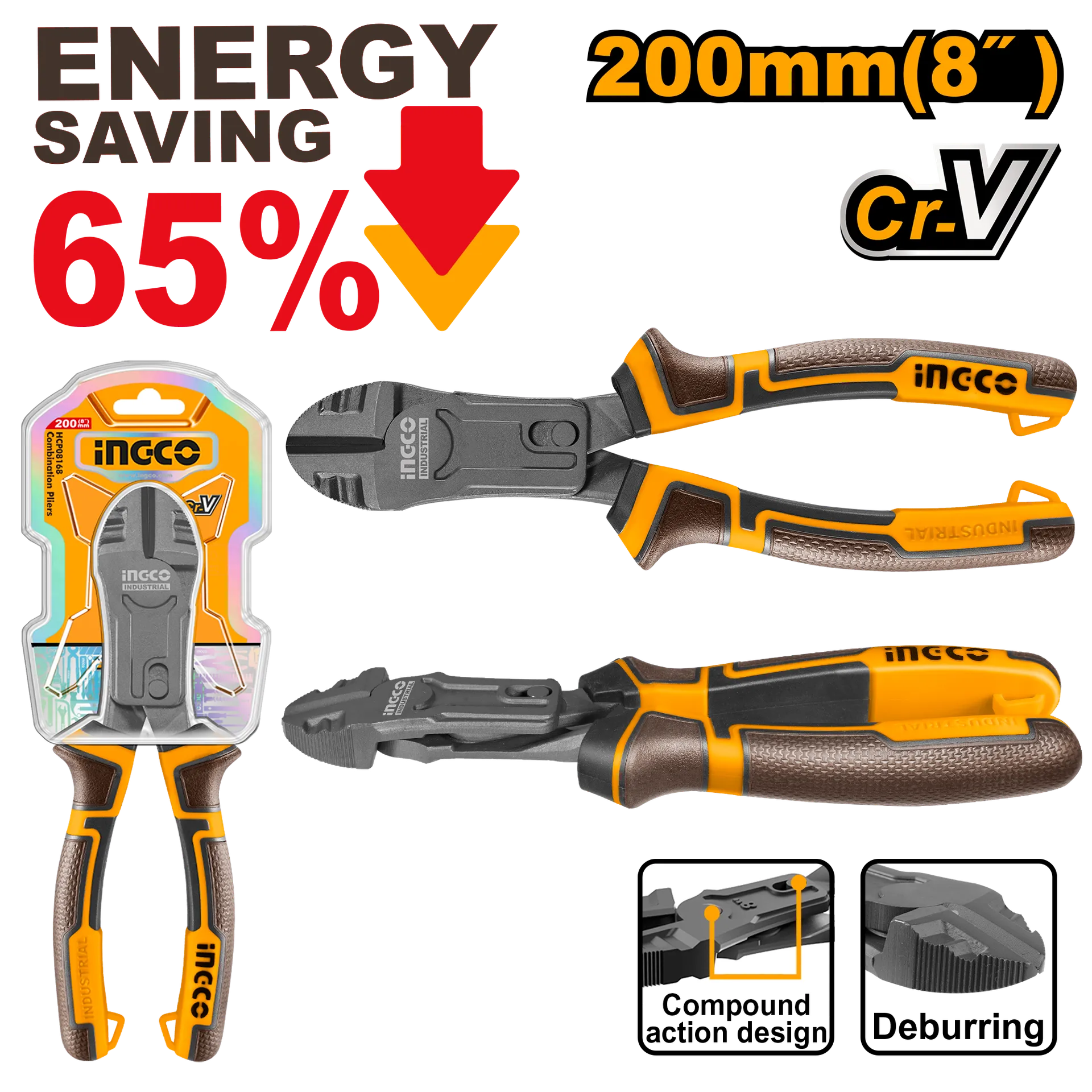 Клешта секачка Cr-v INGCO PRO 200 HCDCP58200