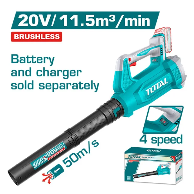 АСПИРАТОР ДУВАЧ 20V 11.5m³/min BRUSHLESS СОЛО БЕЗ БАТЕРИИ TOTAL TABLI20508