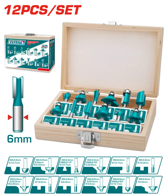 СЕТ 12/1 НОЖЕВИ ЗА ФРЕЗА – ГЛОДАЛА 6mm TOTAL TACSR0121