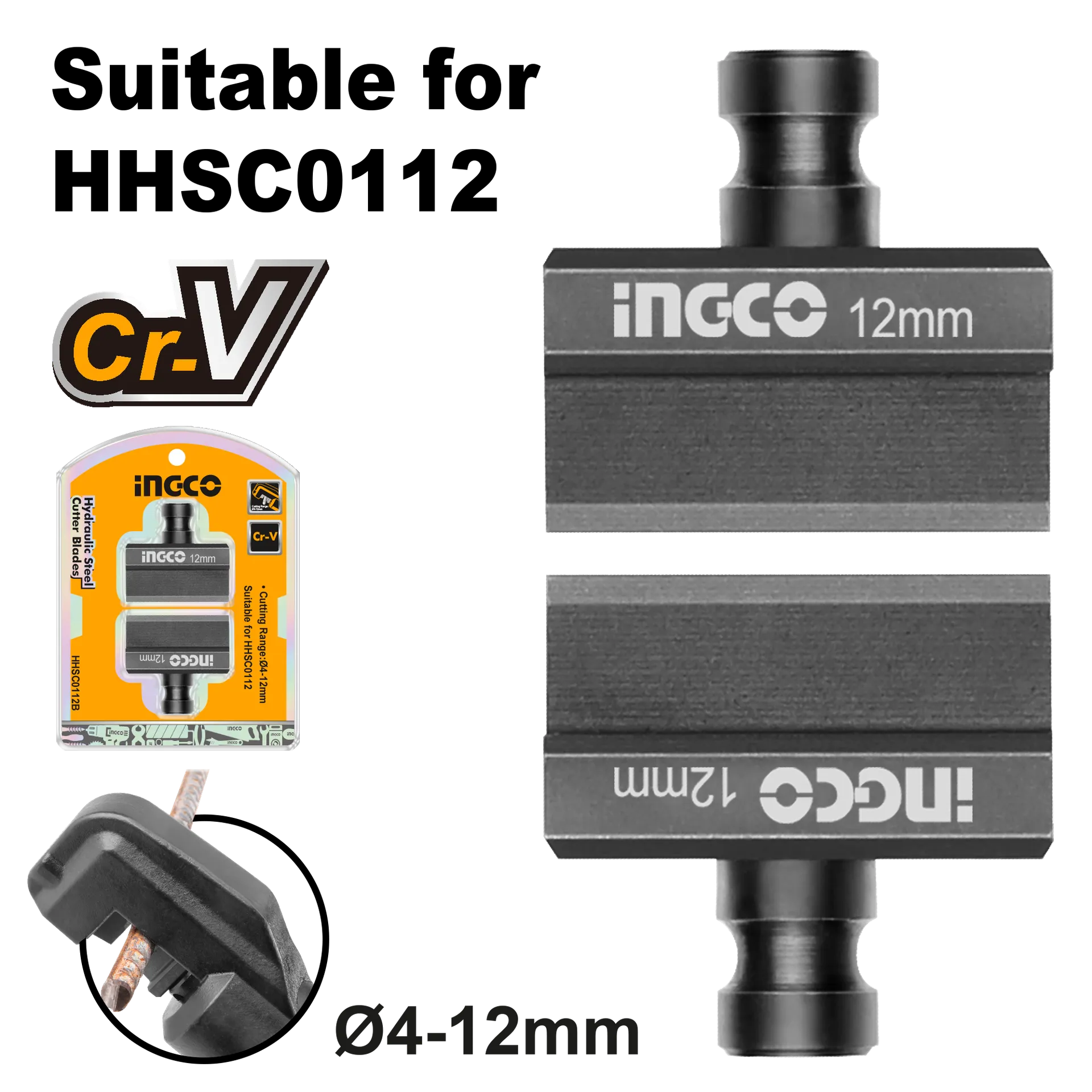 НОЖ 12mm ЗА ХИДРАУЛИЧНА МАШИНА ЗА КАБЕЛ INGCO HHSC0112B