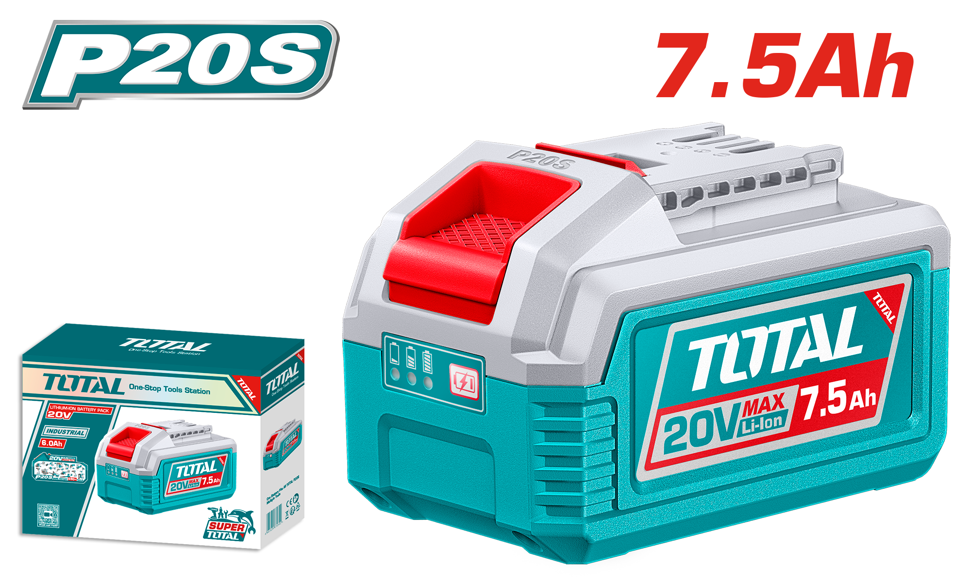 Bateri 20V 7.5Ah TOTAL TFBLI2075