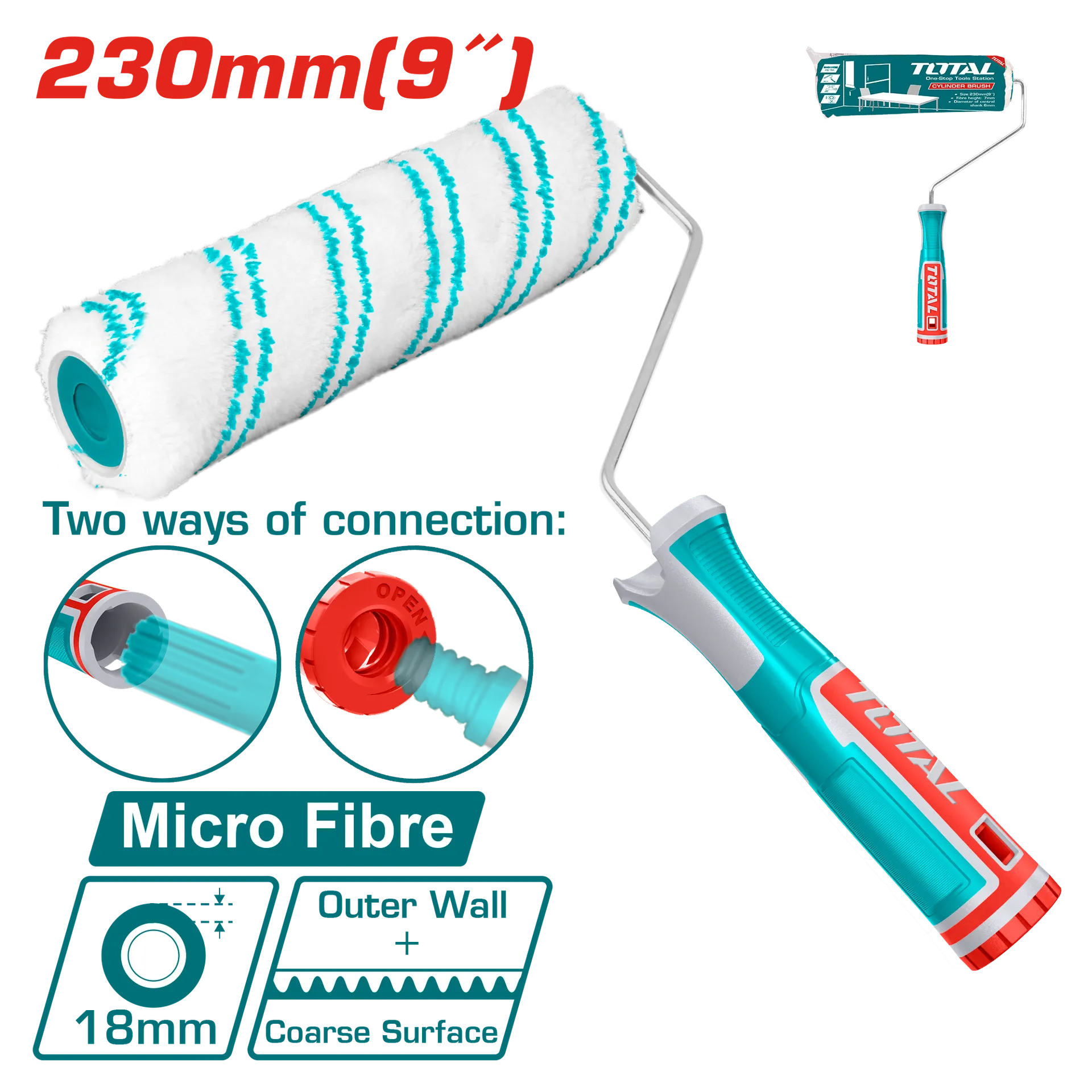 Valaku 230mm fibër trashësi 18mm TOTAL THT8593D