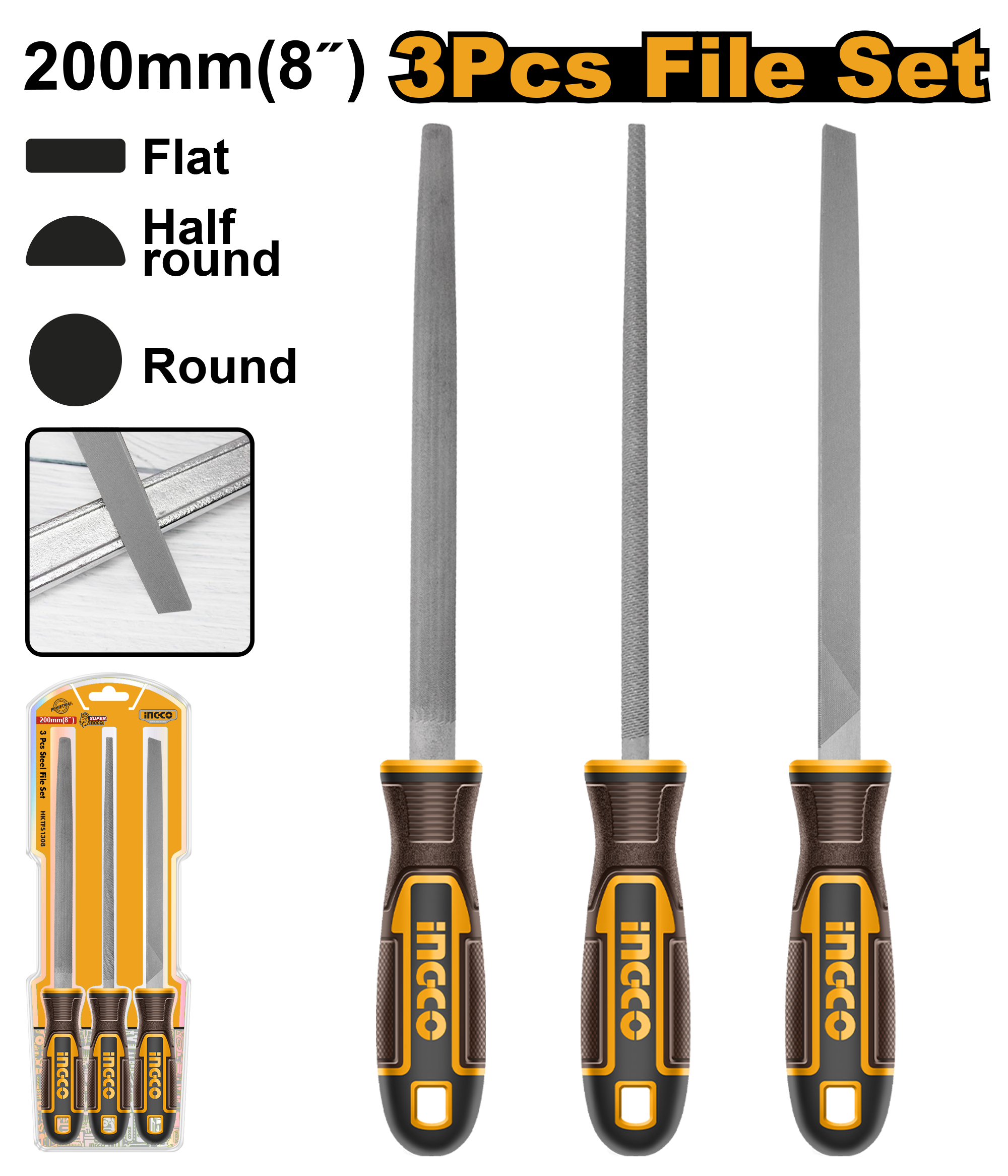 Pila metal INGCO 3/1 set HKTFS1308