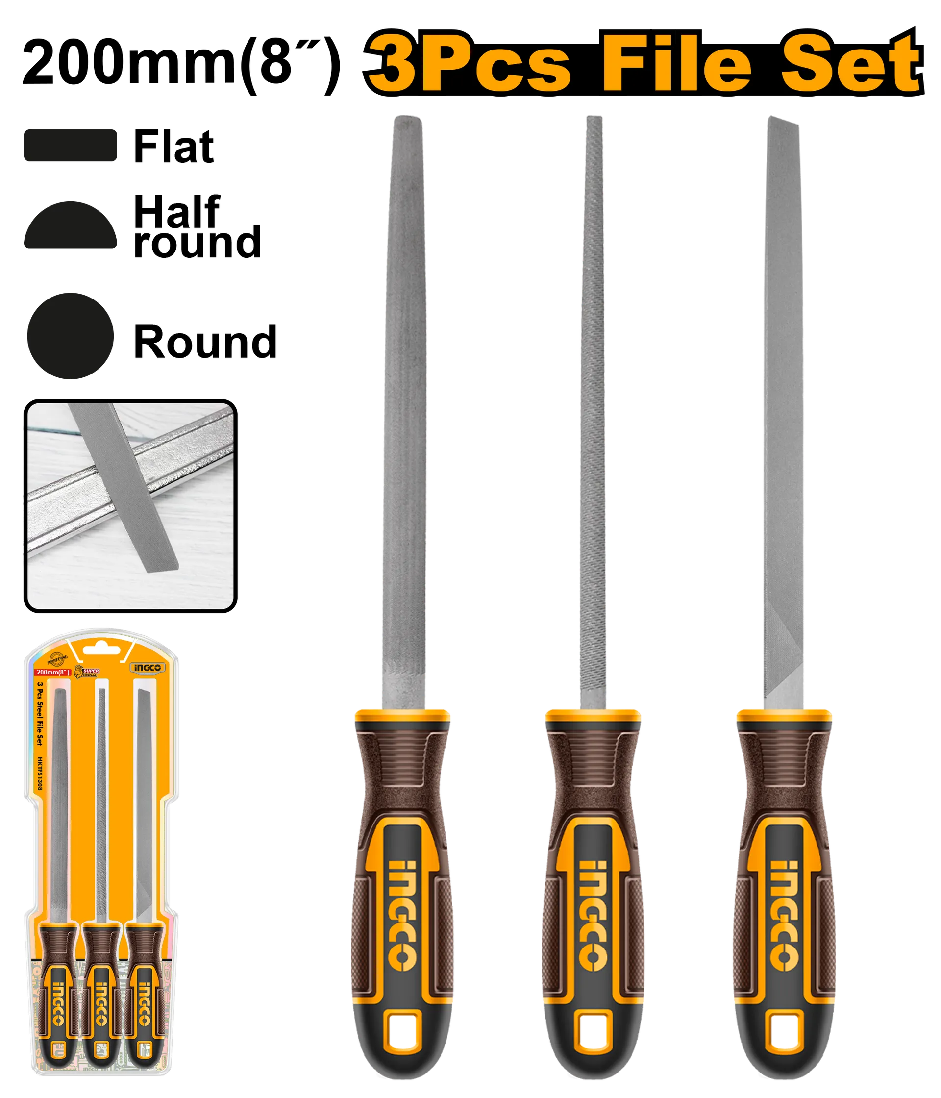 Pila metal INGCO 3/1 set HKTFS1308