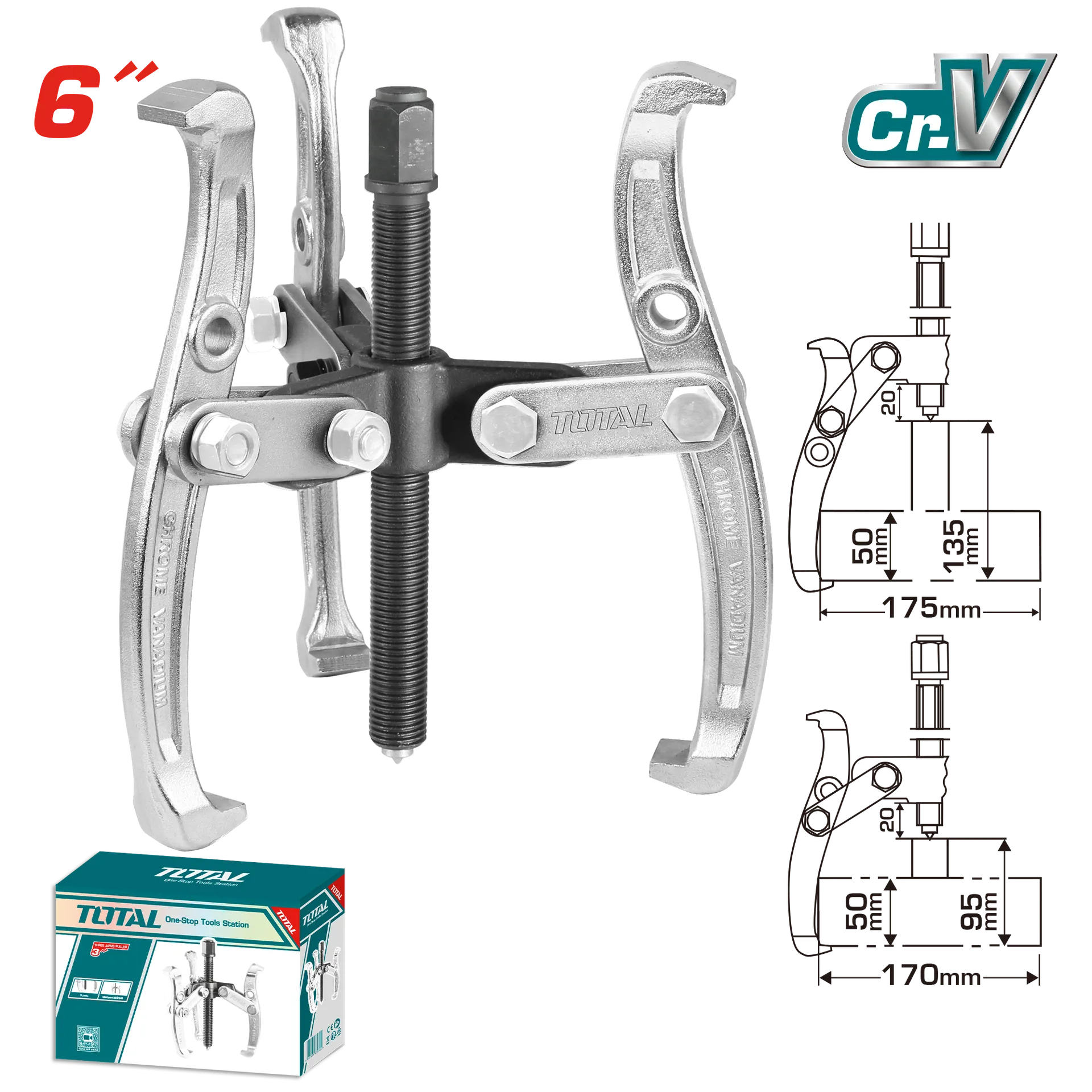 Çelës pipe TOTAL me 3 sqepa 150mm – THTGP366