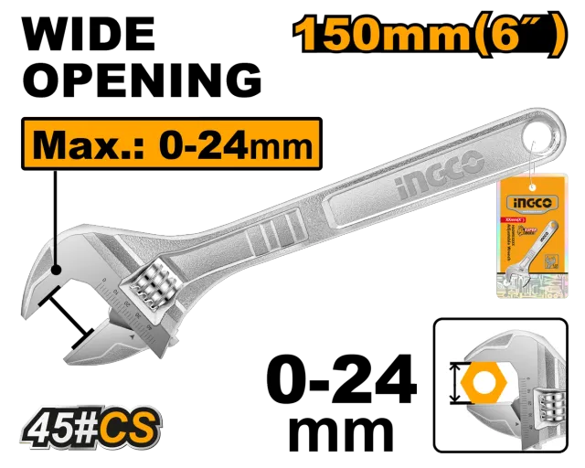 ФРАНЦУСКИ КЛУЧ INGCO ОБИЧЕН 6 HADW131062