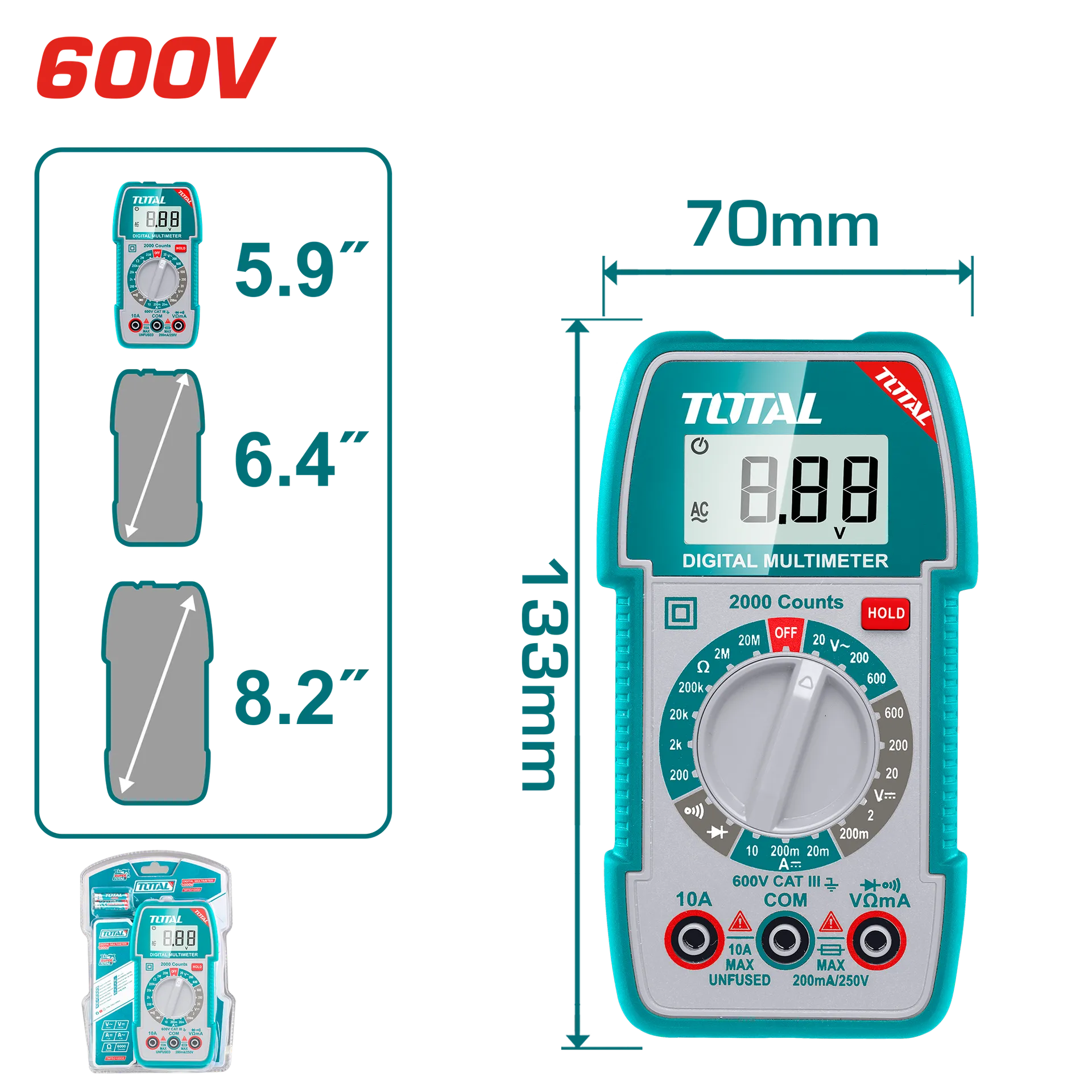 Multimetri TOTAL dixhital 600V – TMT5360011