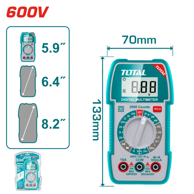 МУЛТИМЕТАР TOTAL ДИГИТАЛЕН 600V – TMT5360011