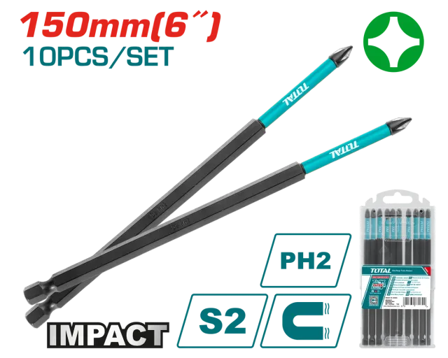 СЕТ 10/1 БИТ TOTAL ДОЛГ PH2x150mm TACIM16PH263