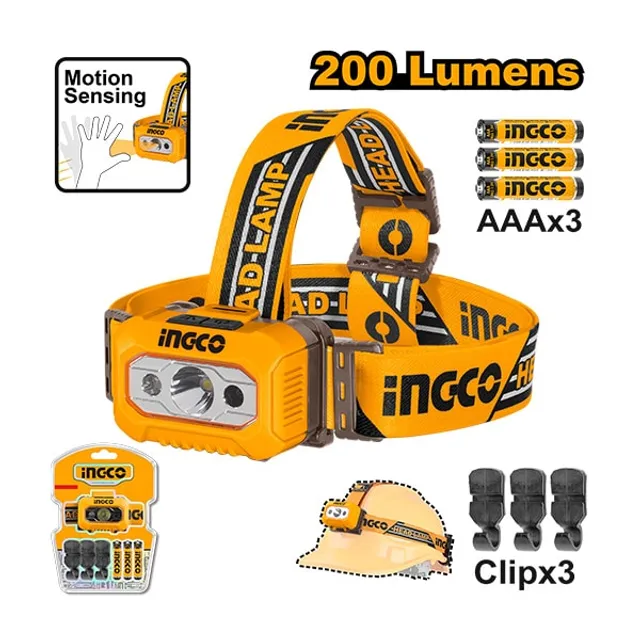 ЧЕЛНА ЛАМПА ЗА ГЛАВА 200 LUMENS INGCO HHL013AAA8