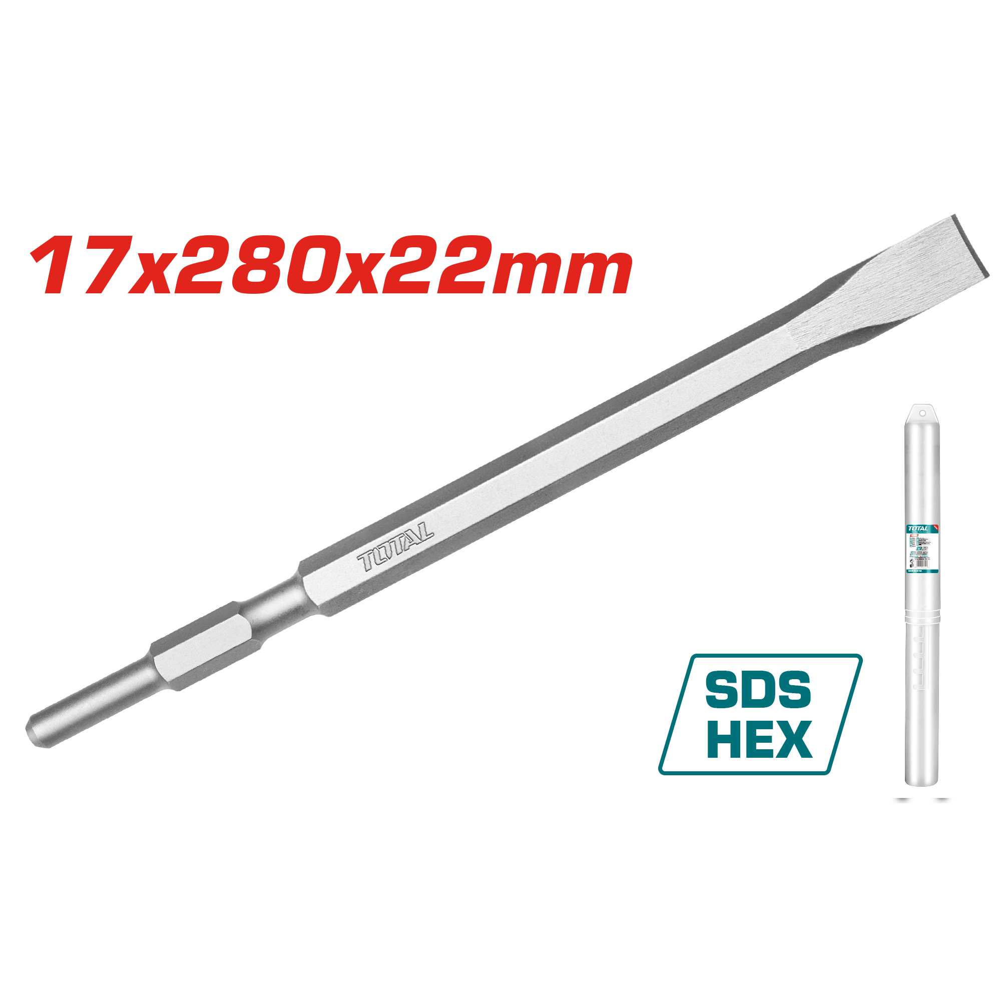 Çelit SDS HEX 17x280mm i sheshtë TOTAL TAC153172
