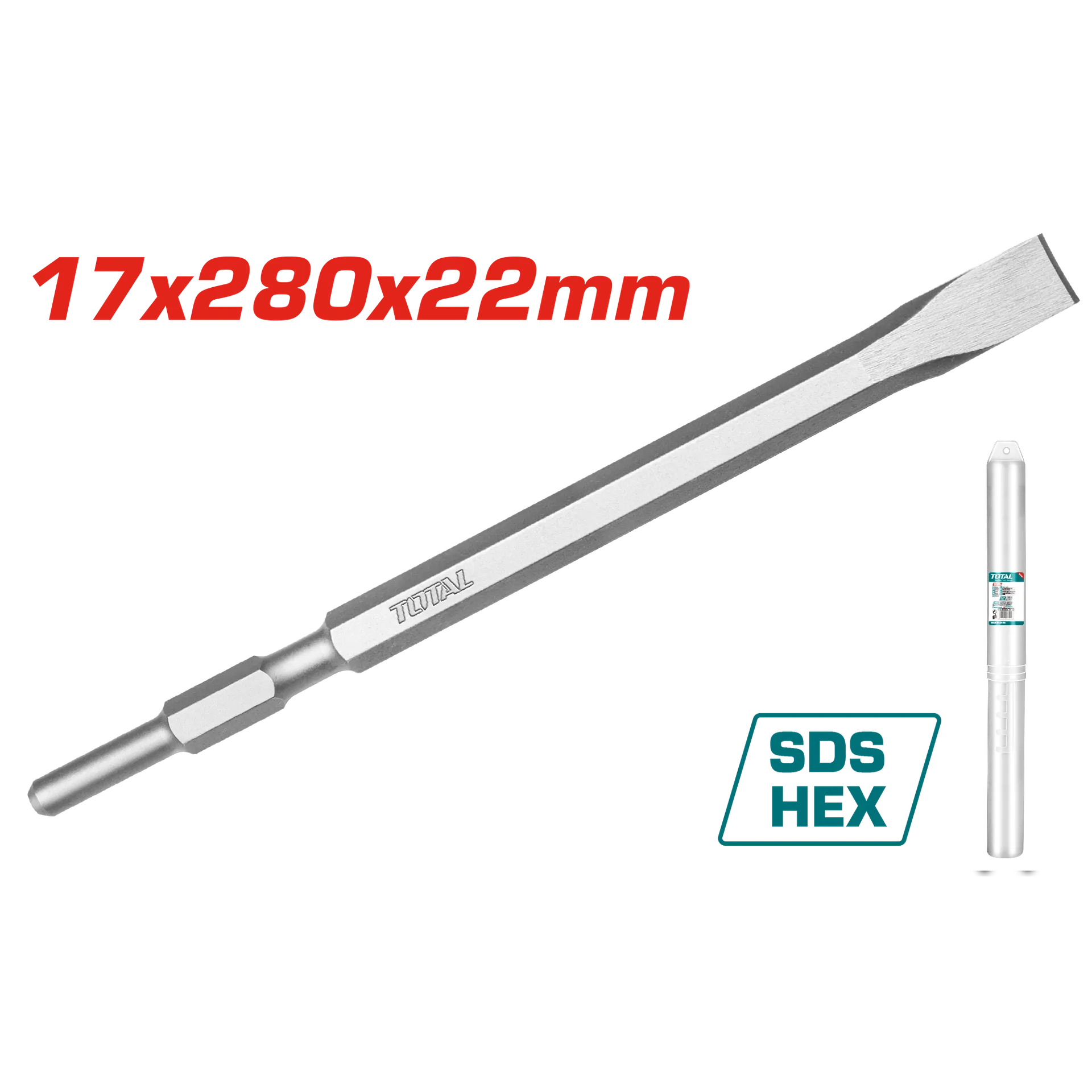 Çelit SDS HEX 17x280mm i sheshtë TOTAL TAC153172