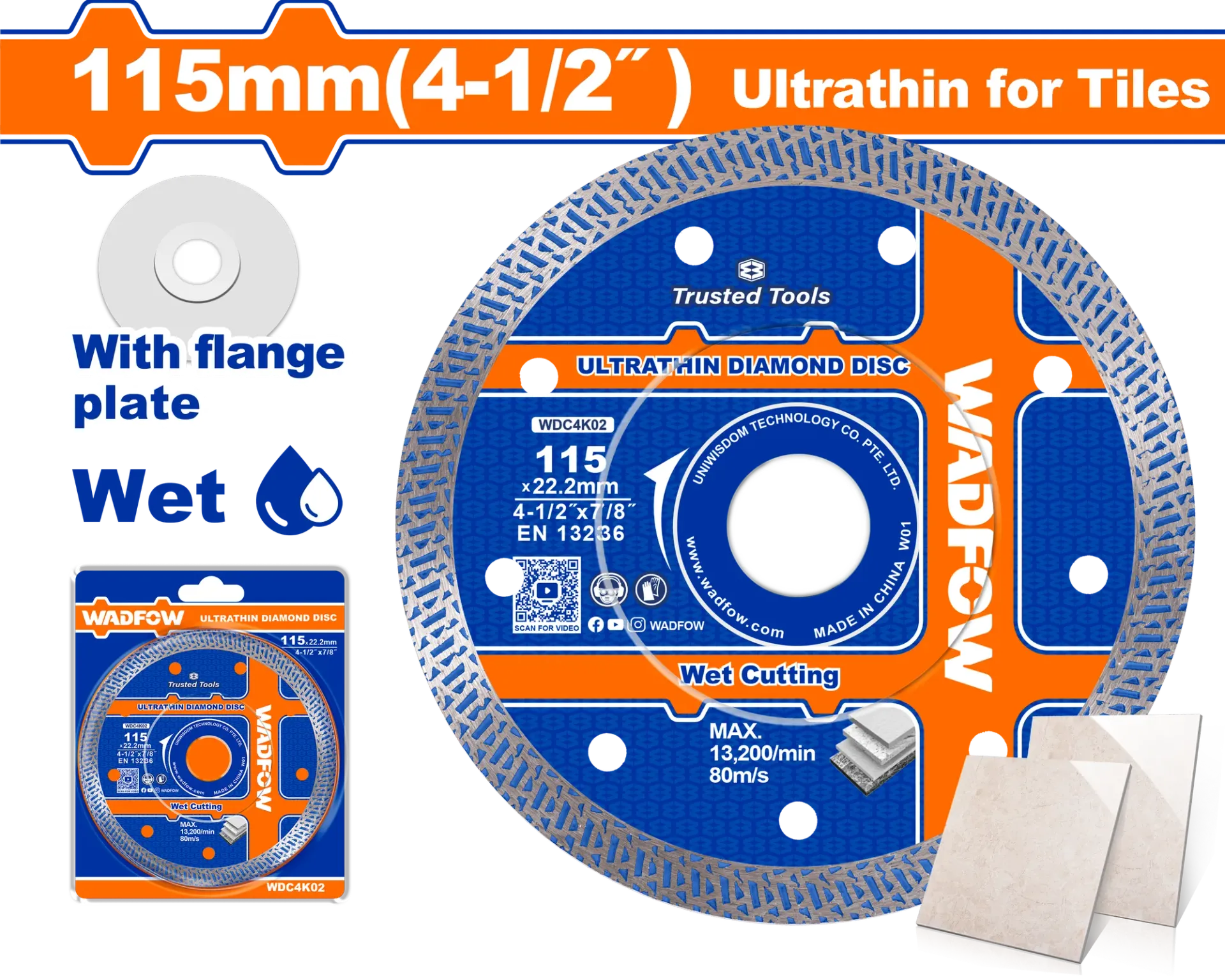 ДИЈАМАНТСКИ ДИСК 115mm ULTRATHIN WADFOW WDC4K02
