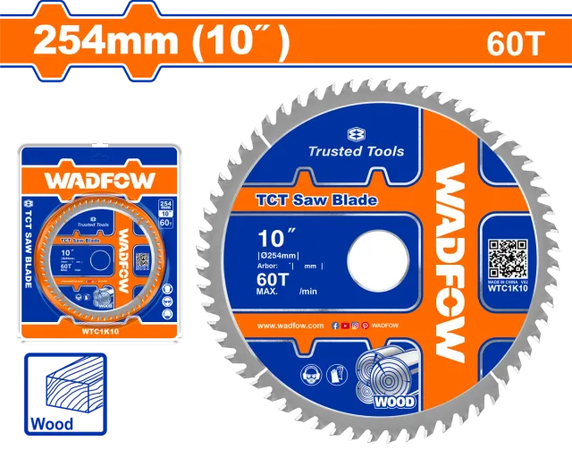 ПИЛА ЗА ЦИРКУЛАР ГЕР ДРЖО 254mm 60T WADFOW WTC1K10