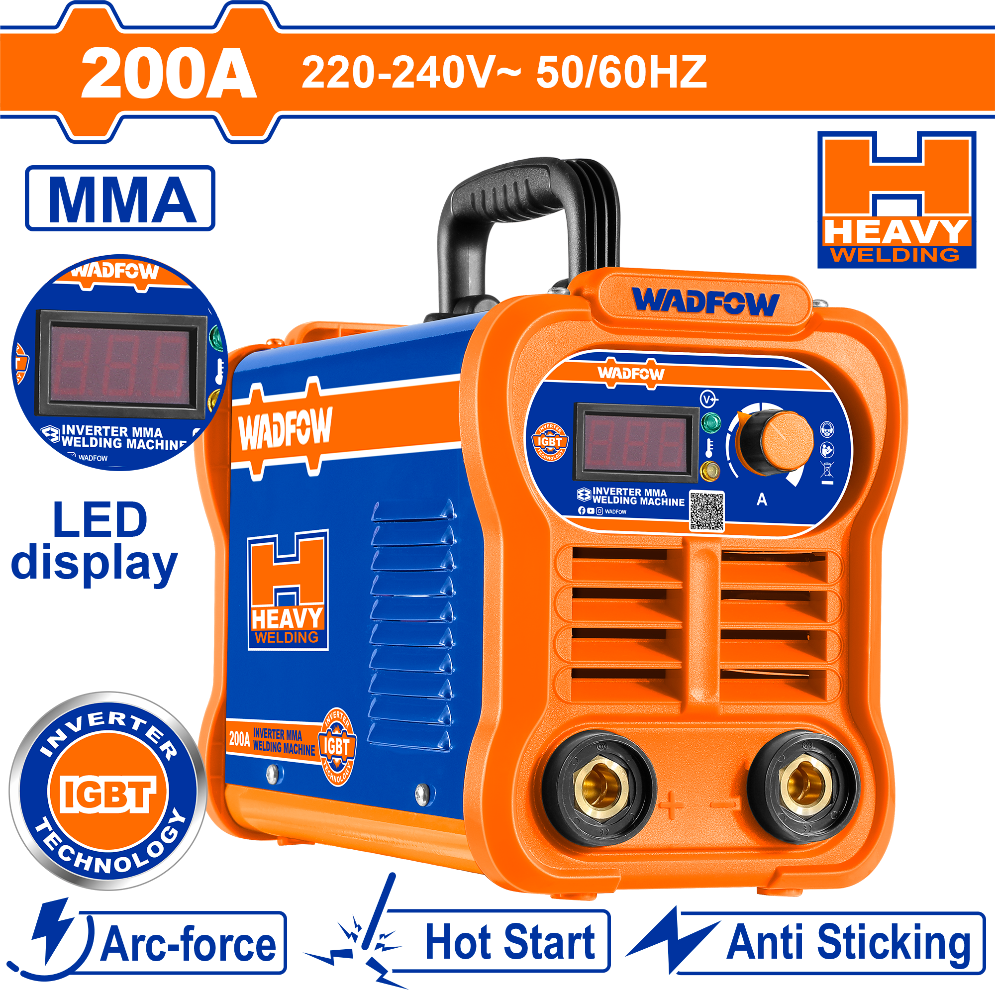 Aparat inverter për saldim 200A WADFOW WWD32001