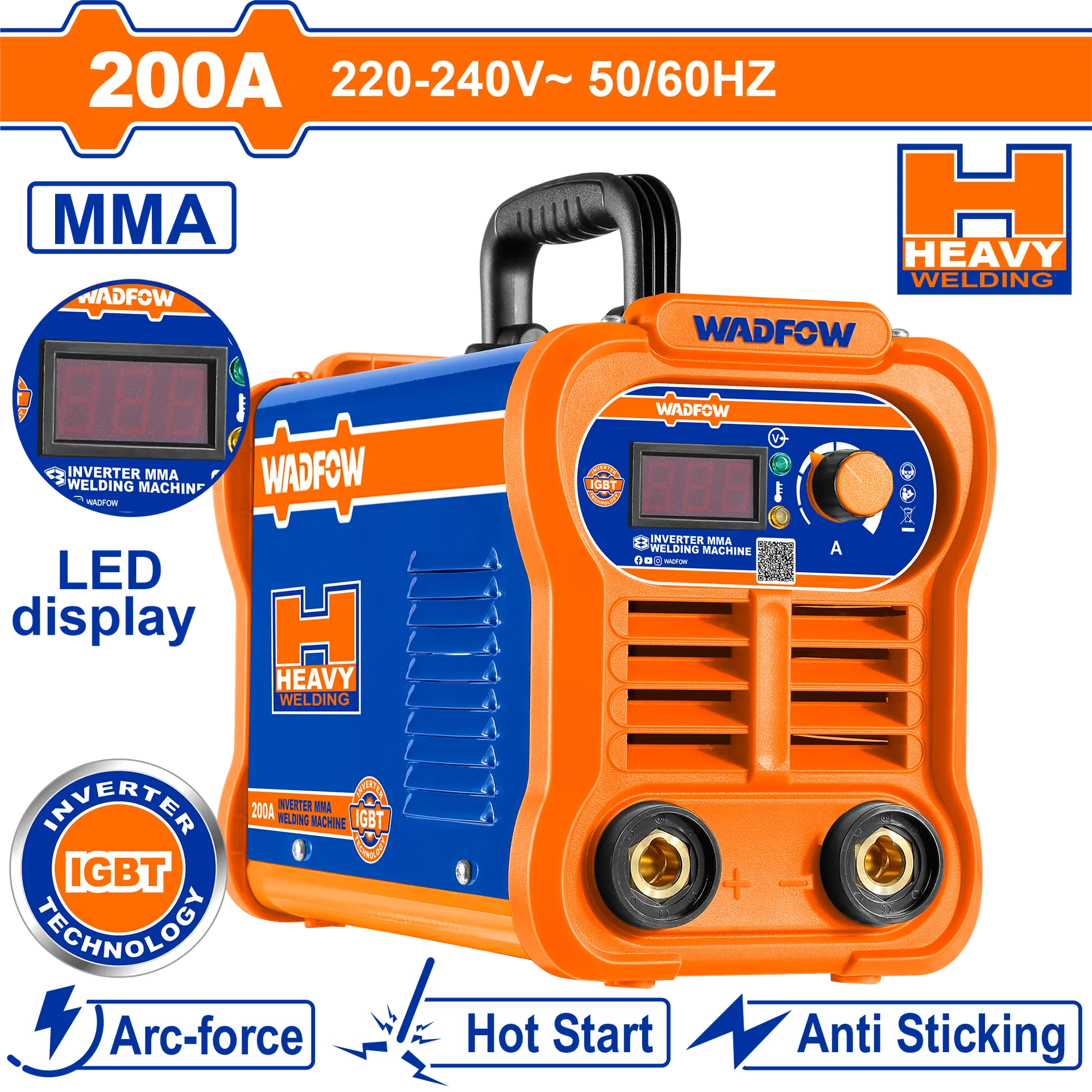 Aparat inverter për saldim 200A WADFOW WWD32001