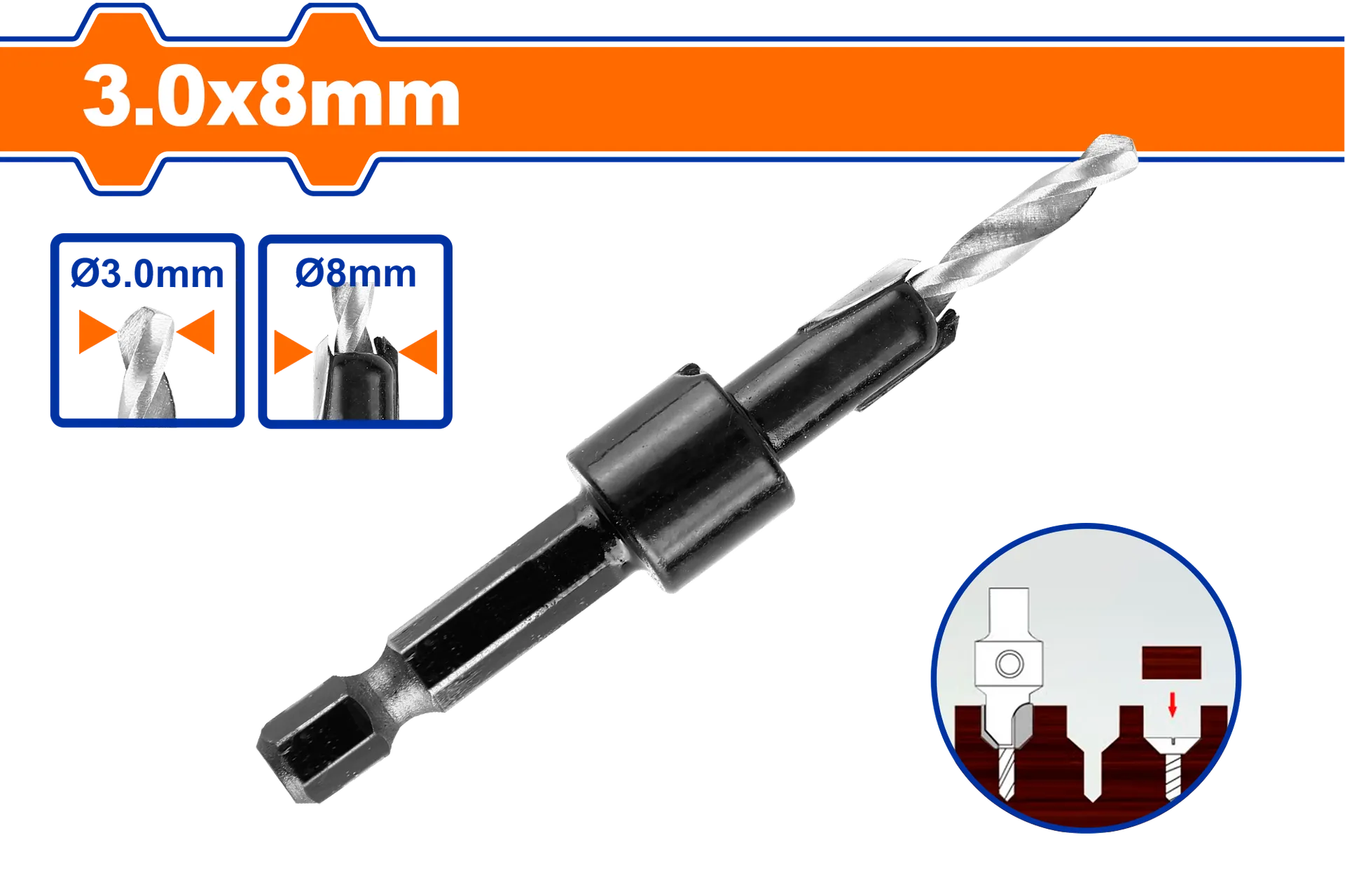 Puse frezim 3x8mm WADFOW WCBS1B30