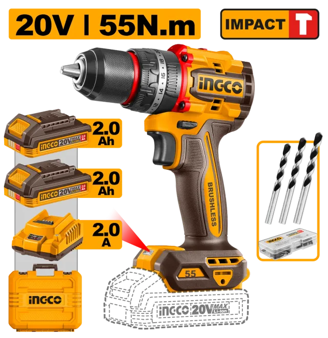 ШТРАФИЛИЦА 55Nm 20V 2×2.0Ah INGCO CIDLI20558