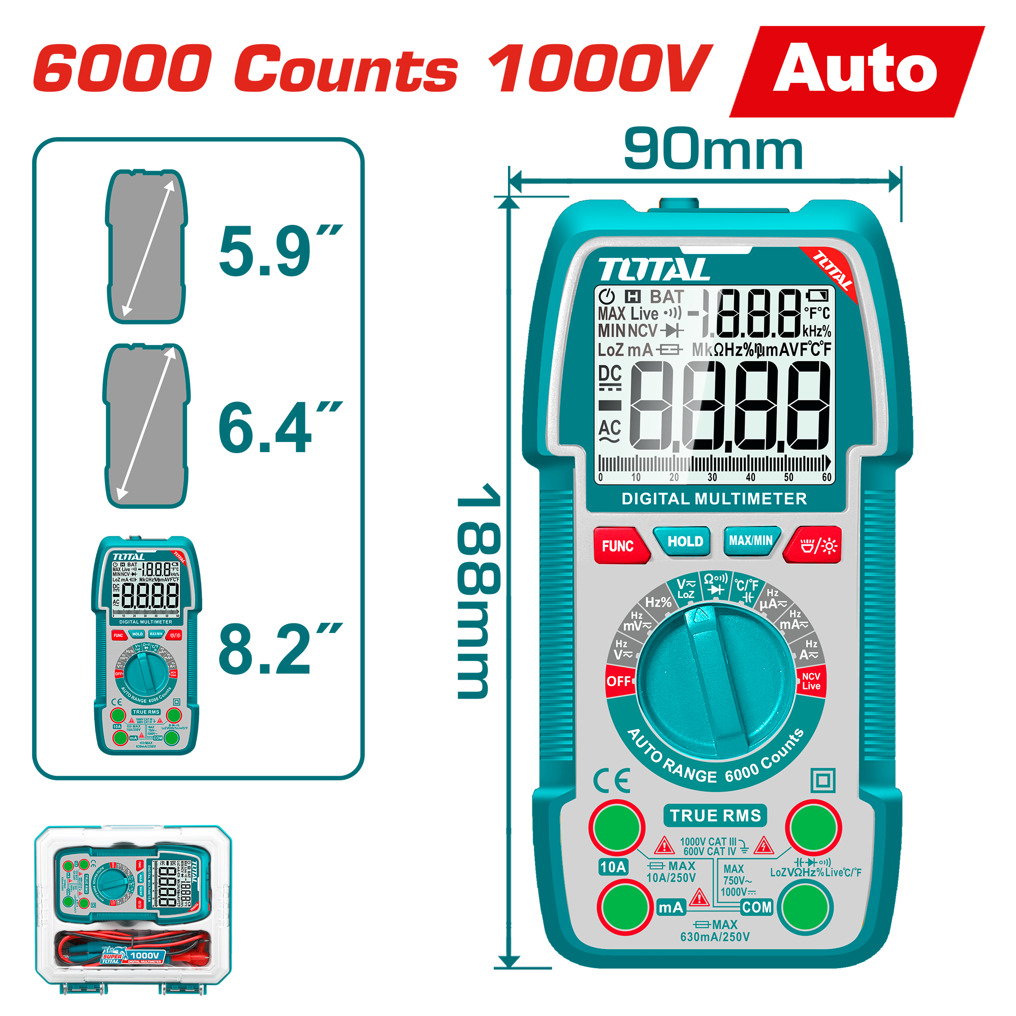 Multimetër digjital 1000V PRO TOTAL TMT5310004