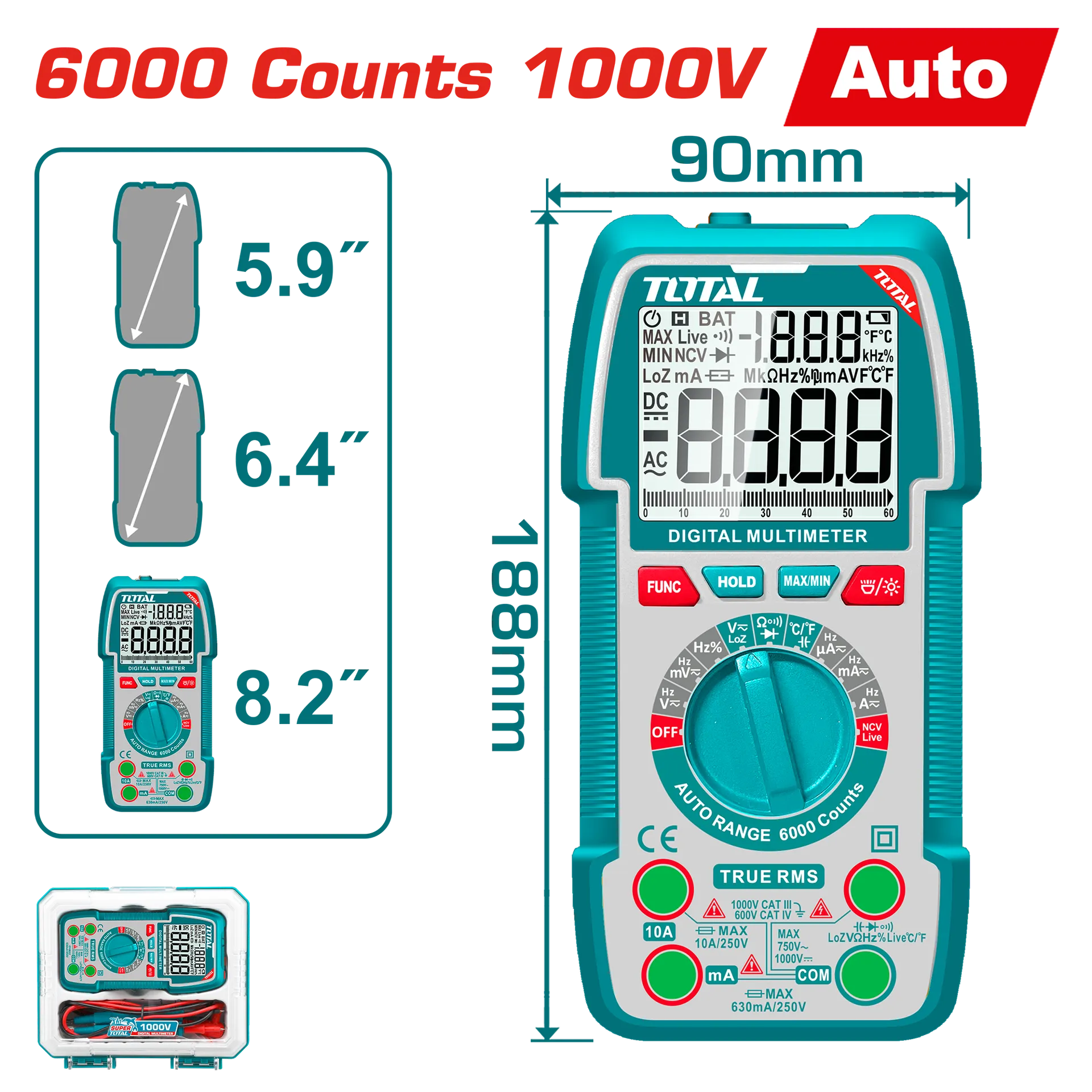 Multimetër digjital 1000V PRO TOTAL TMT5310004
