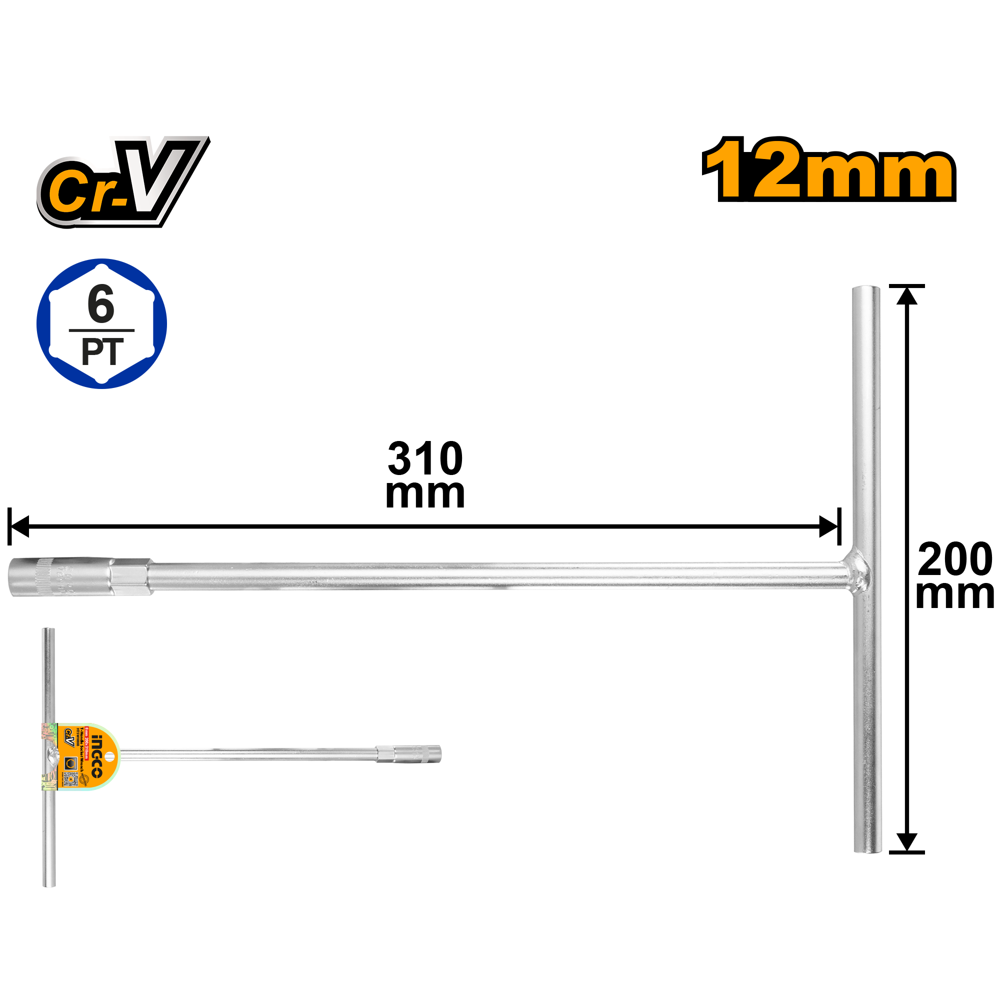 Çelës me T 12mm INGCO HTSW1208