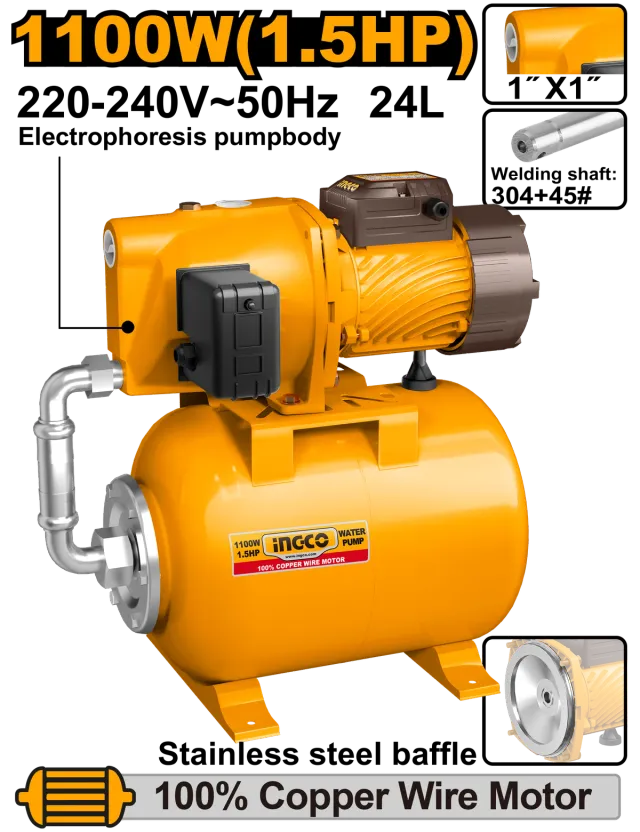 1.1KW ПУМПА ЗА ВОДА ХИДРОФОР INGCO JPT110068