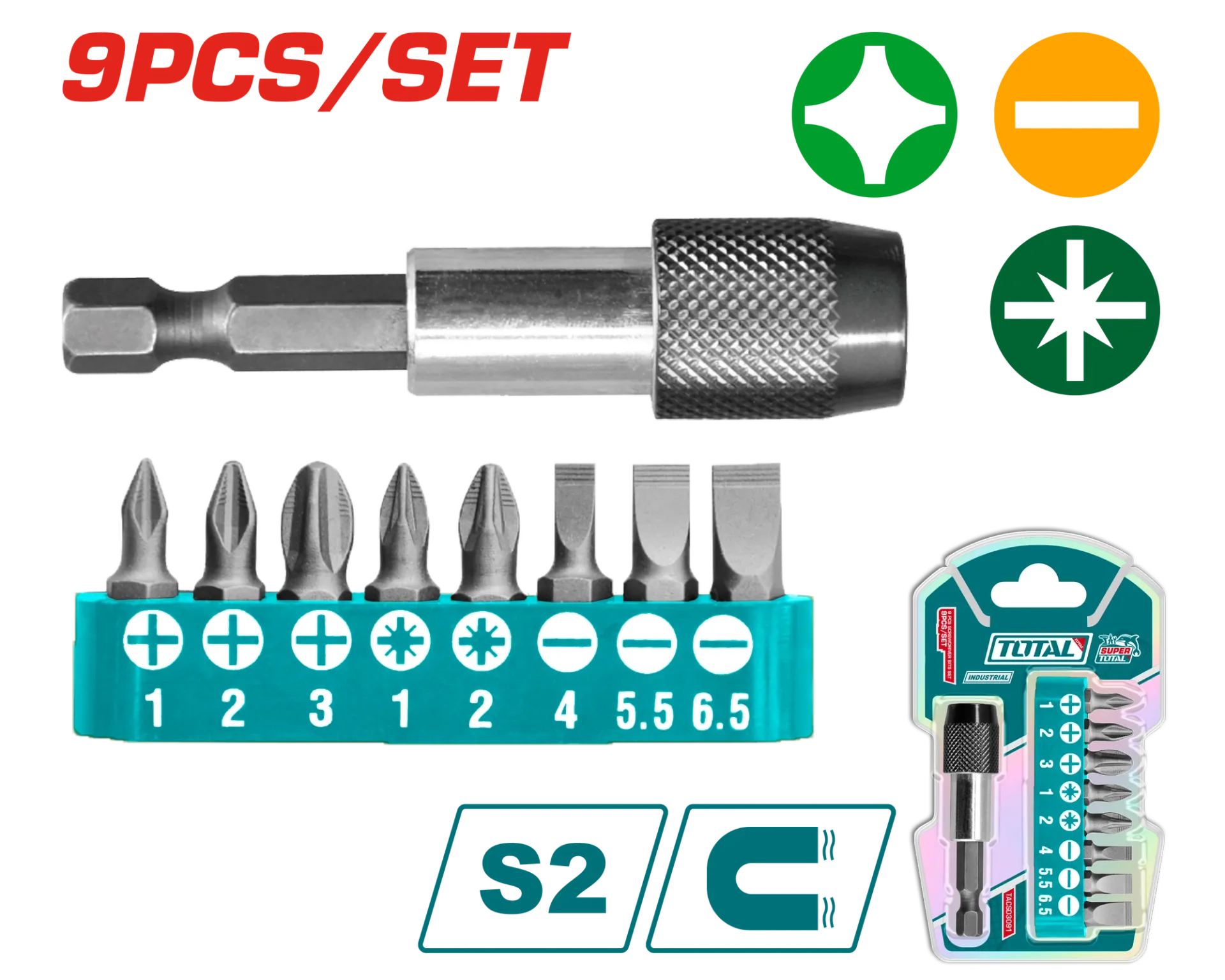 Seti më bit + përshtatus 9/1 TOTAL TACSD3091