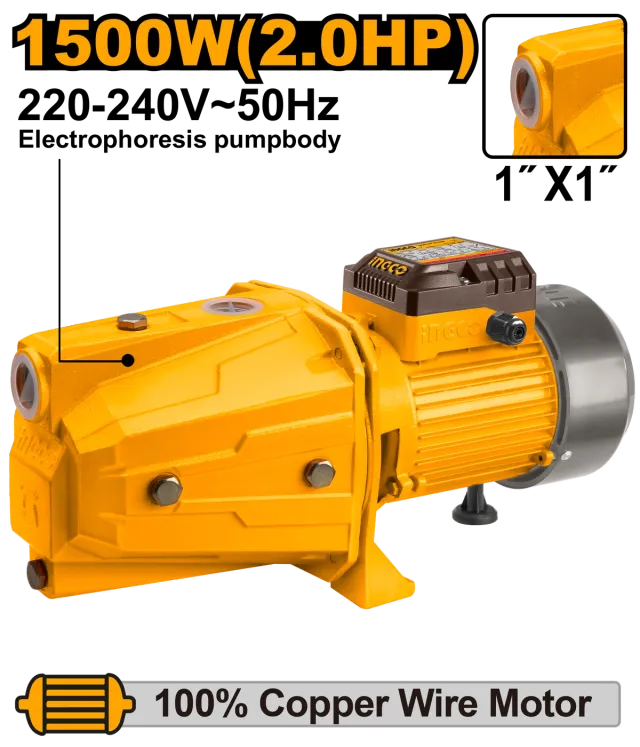 Вакуум пумпа за вода INGCO 1.5KW 1″ JP15008