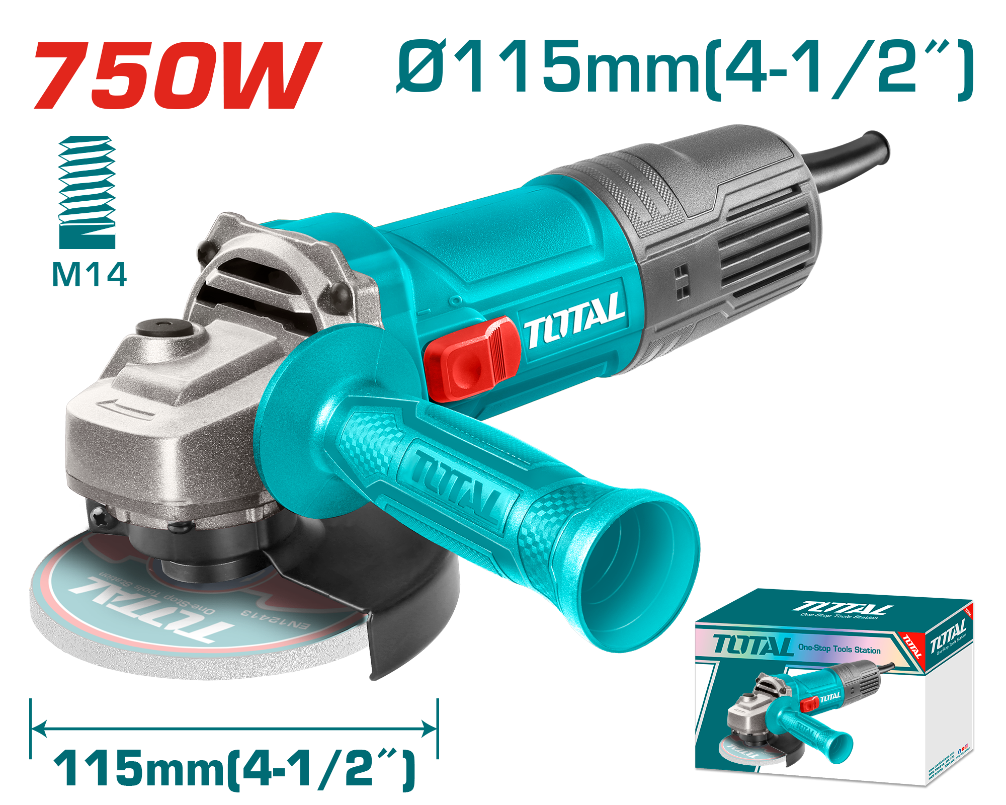 Smerigliatrice elektrike këndore 750W 115mm- TOTAL TG10711556