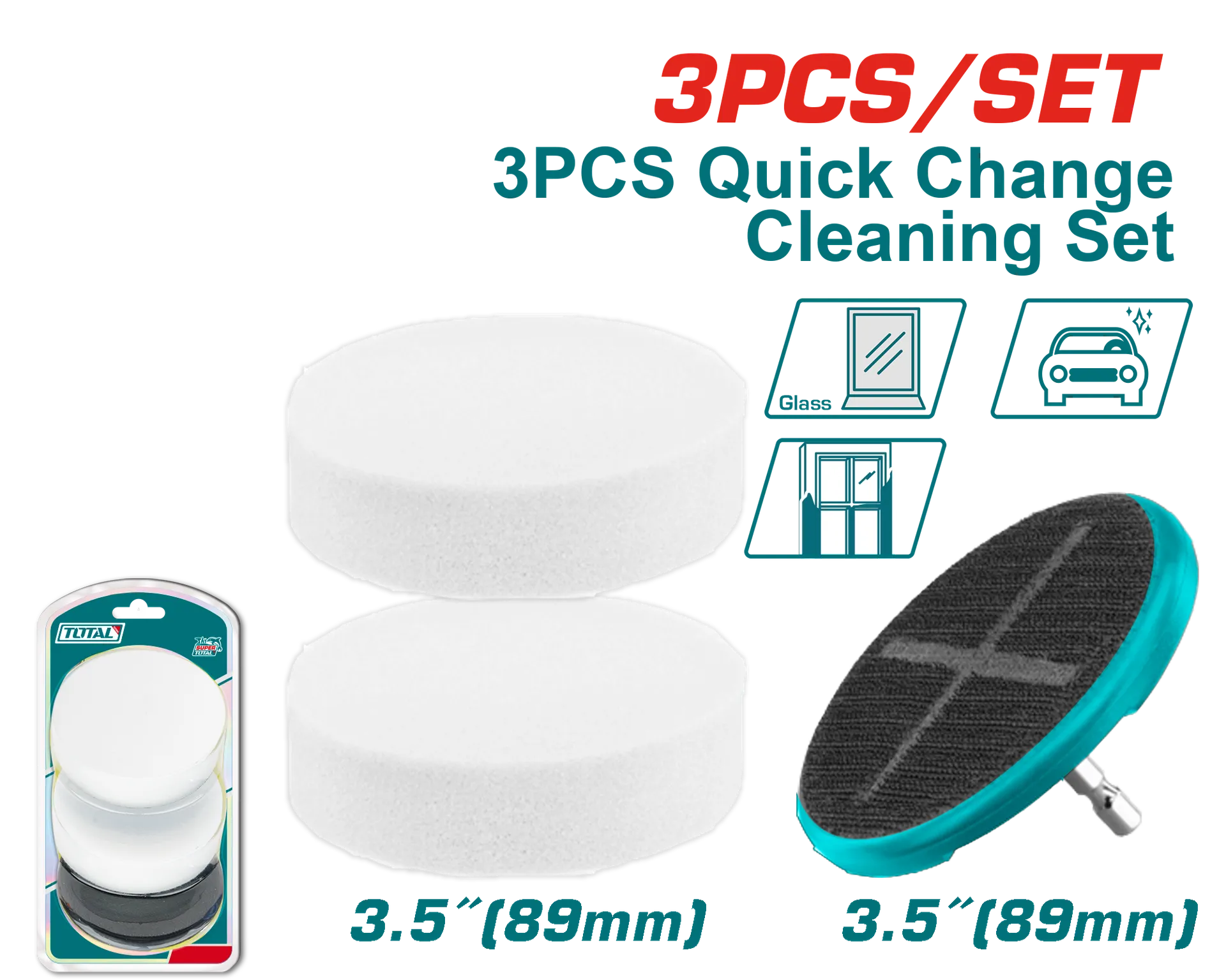 Peria për pastrimin set sfungjer 3/1 TOTAL TAC35351