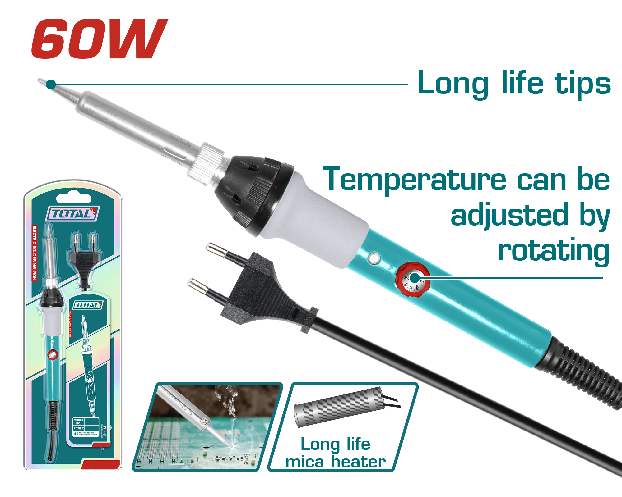 Saldues letkum TOTAL 60W – potenciometër TET160831