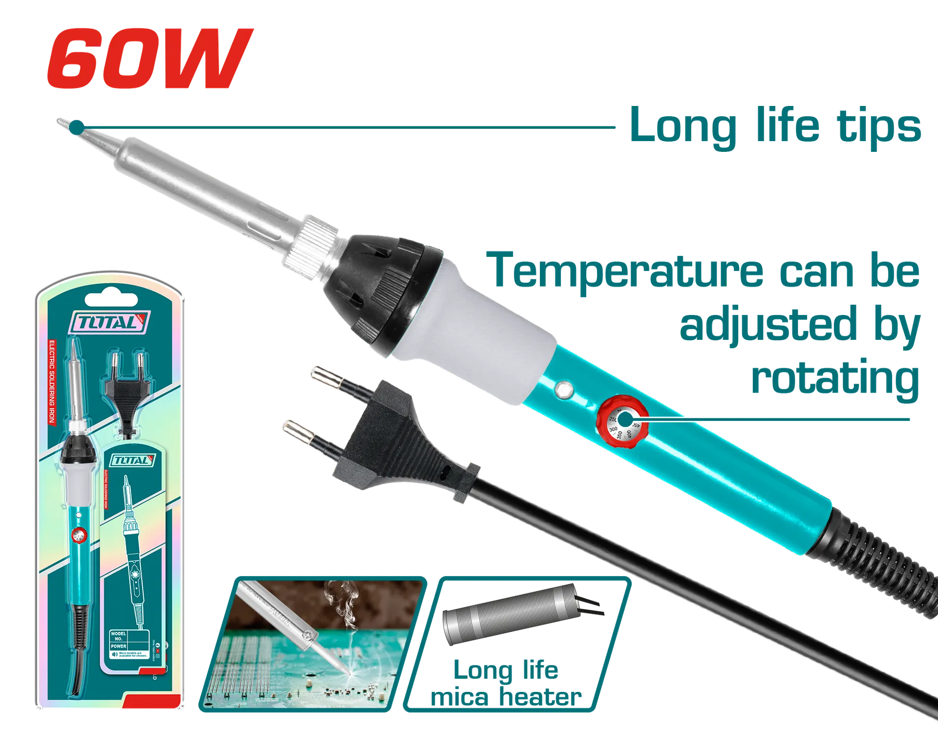 Saldues letkum TOTAL 60W – potenciometër TET160831