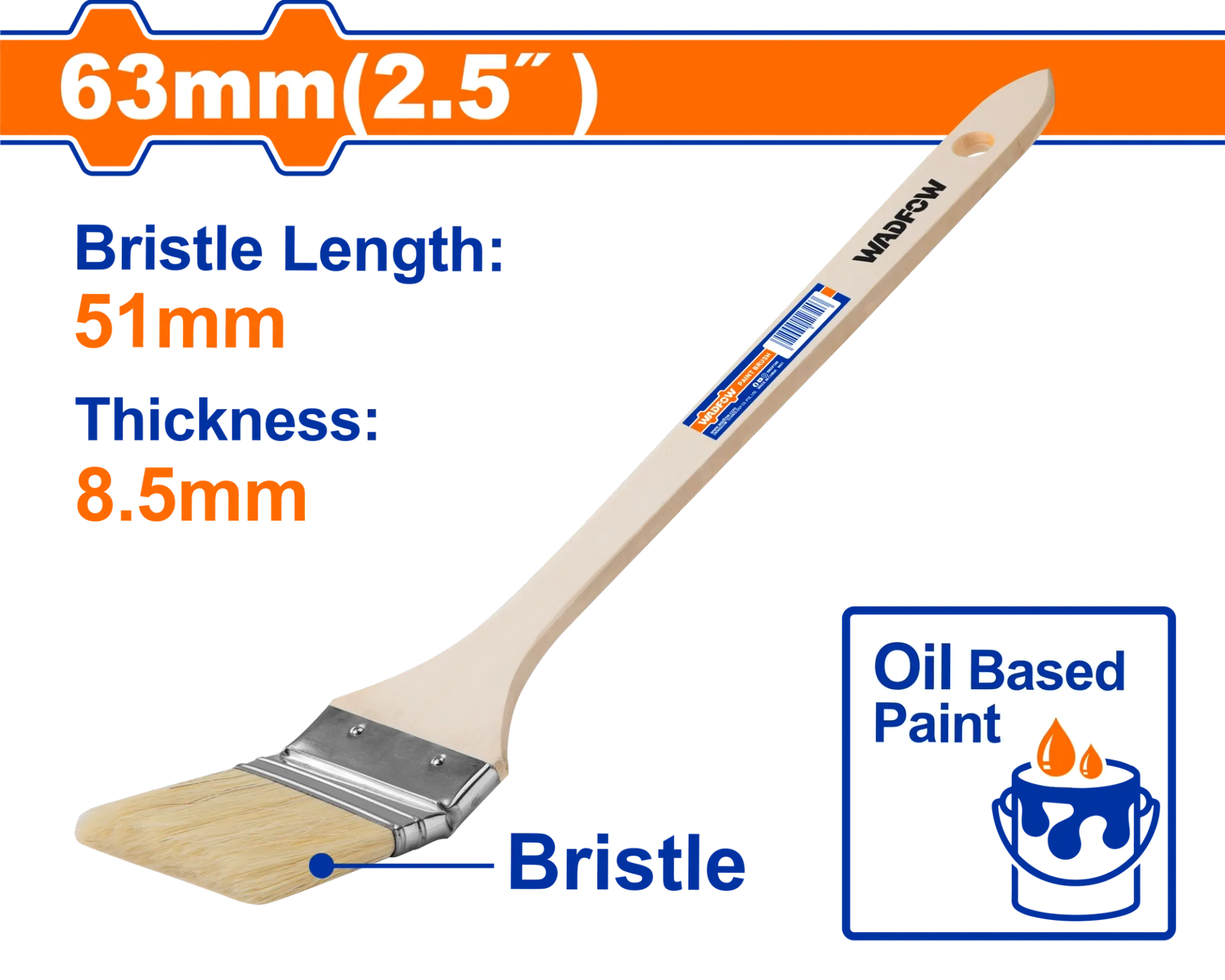 ЧЕТКА ЗА ФАРБАЊЕ 63mm КРИВА ГЛАВА WADFOW WPE3325